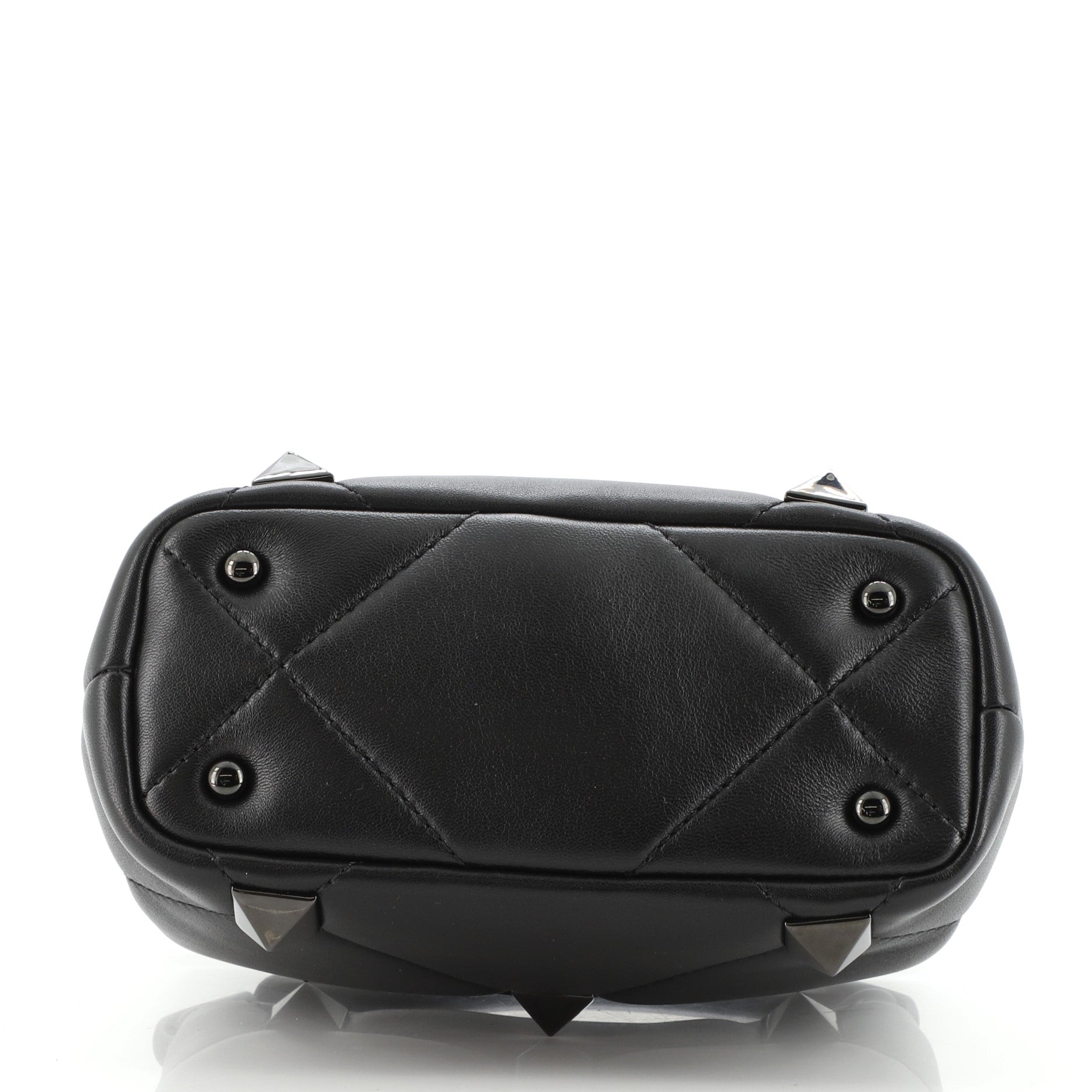 Roman Stud Top Handle Bag Quilted Leather Mini