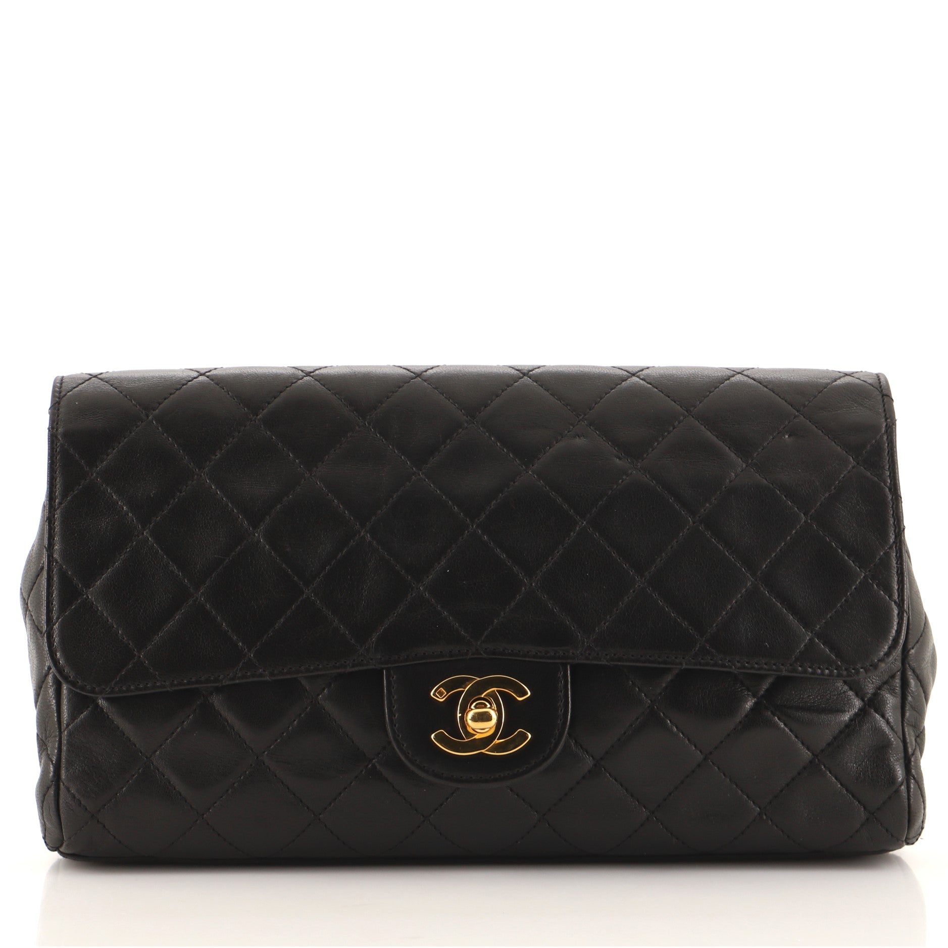 Vintage Classic Flap Clutch Quilted Lambskin Medium