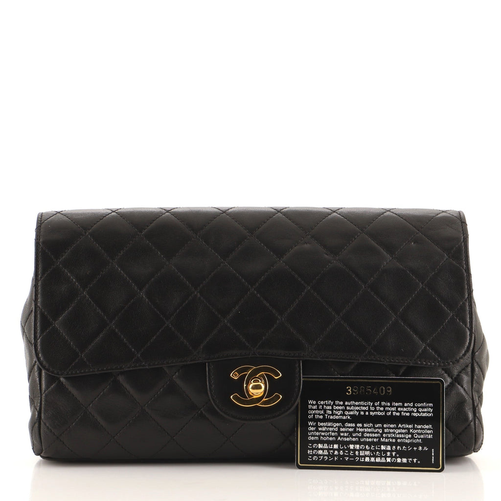 Vintage Classic Flap Clutch Quilted Lambskin Medium