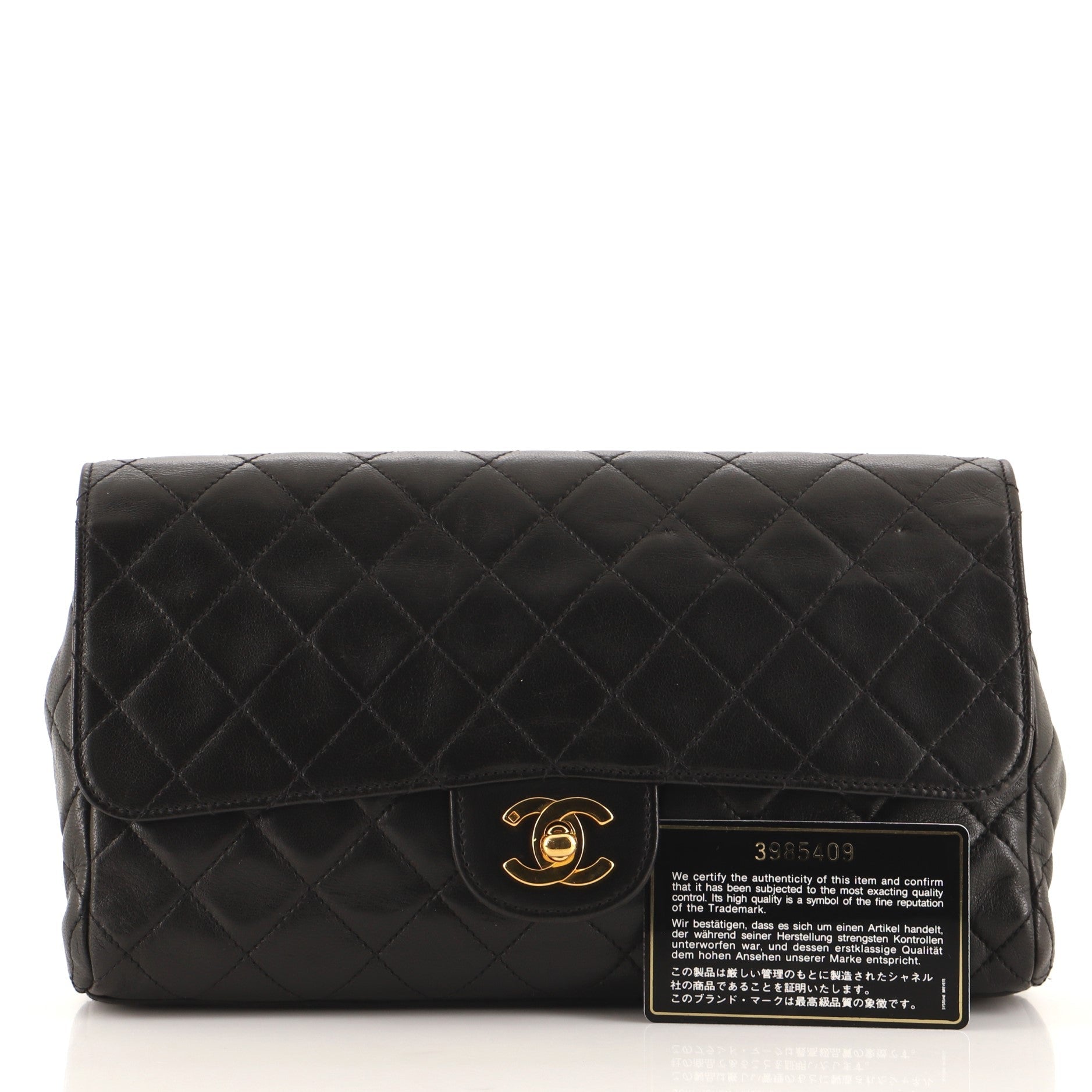 Vintage Classic Flap Clutch Quilted Lambskin Medium