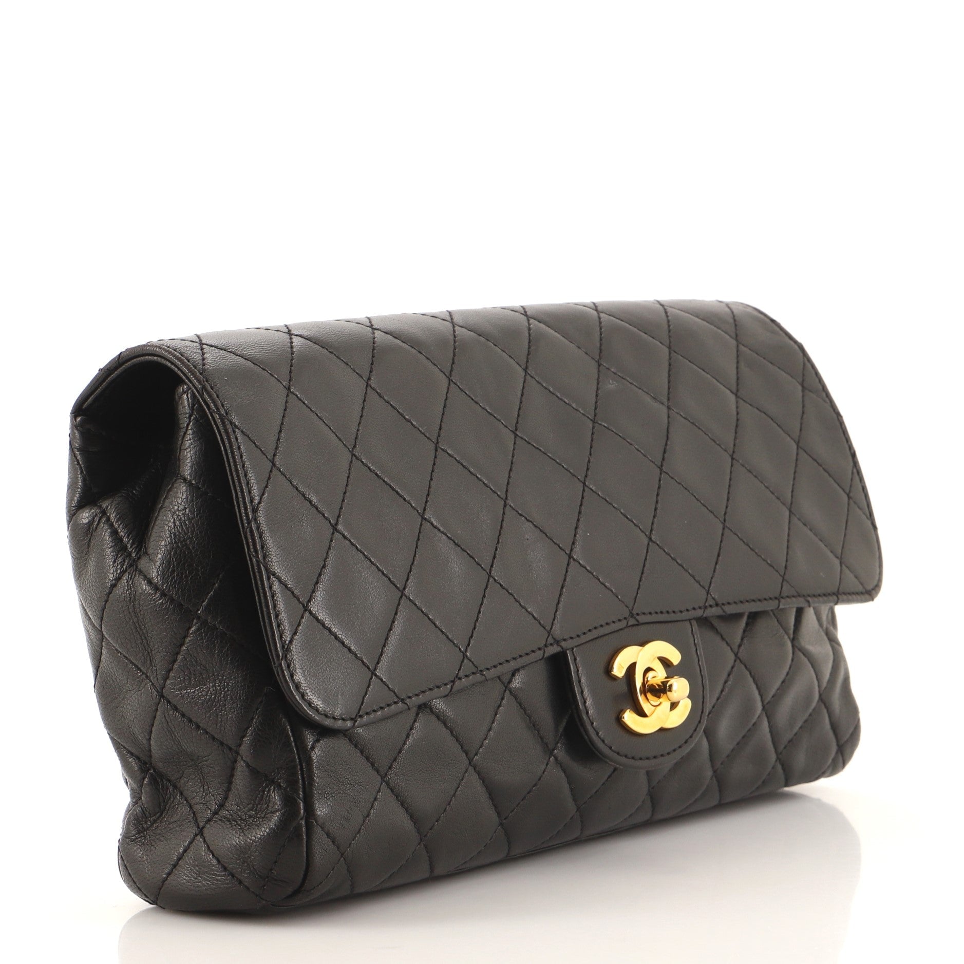 Vintage Classic Flap Clutch Quilted Lambskin Medium