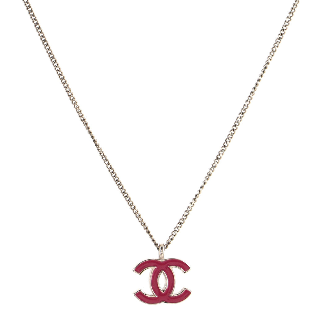CC Pendant Necklace Metal with Enamel