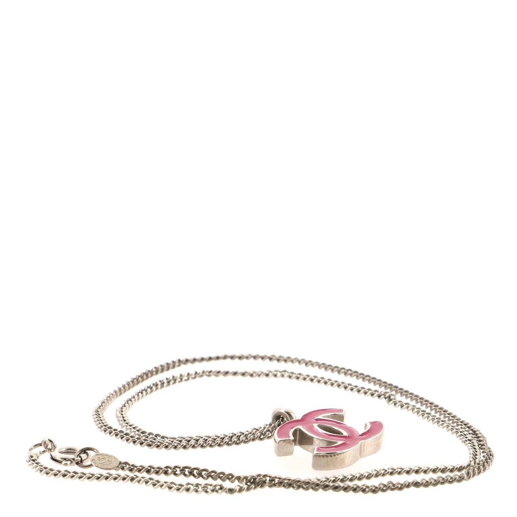 CC Pendant Necklace Metal with Enamel