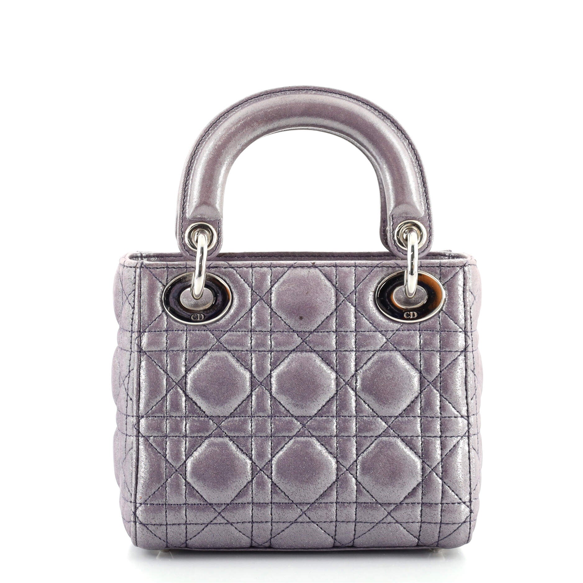 Lady Dior Chain Bag Cannage Quilt Iridescent Leather Mini