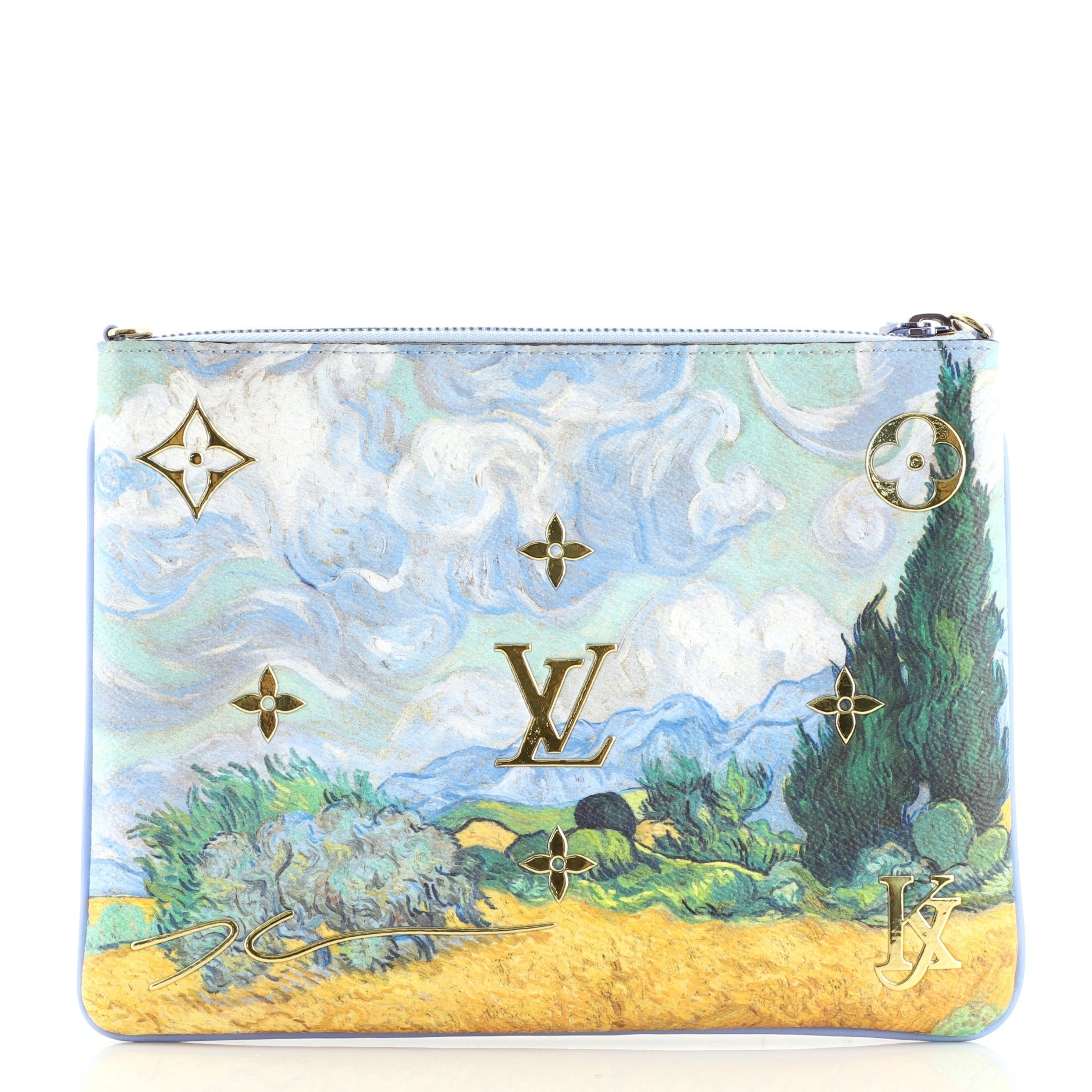 Pochette Clutch Limited Edition Jeff Koons Van Gogh Print Canvas