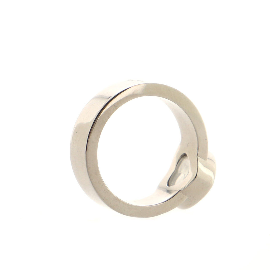 Happy Diamonds 1 Diamond Heart Ring 18K White Gold with 1 Floating Diamond