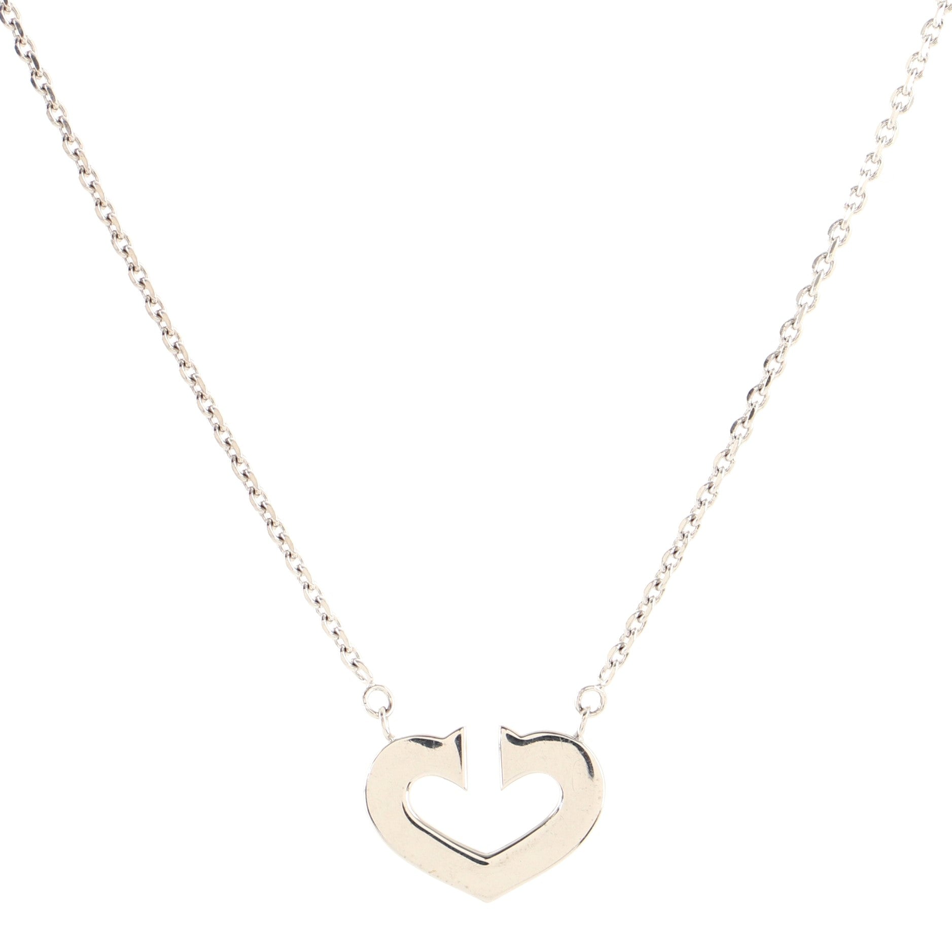 C Heart de Cartier Pendant Necklace 18K White Gold