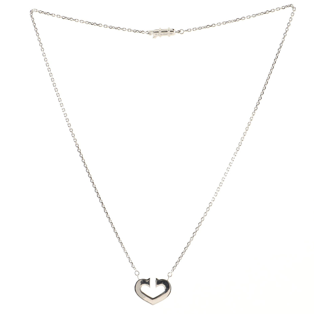 C Heart de Cartier Pendant Necklace 18K White Gold