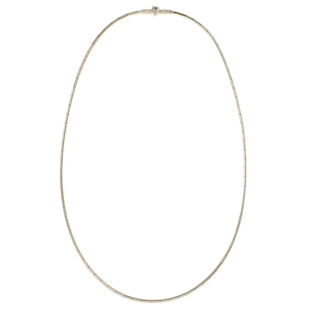 Omega Tube Chain Necklace 18K White Gold