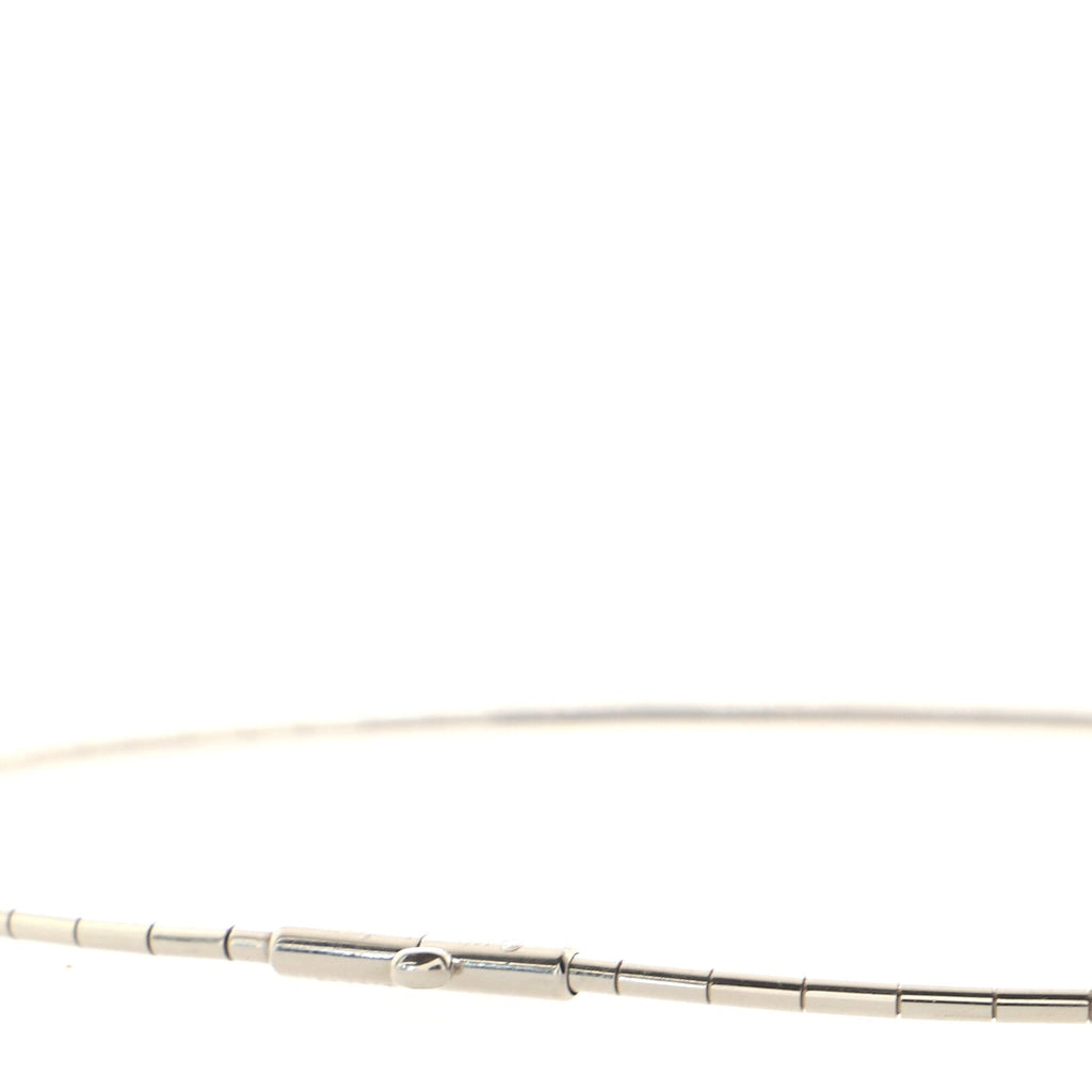 Omega Tube Chain Necklace 18K White Gold