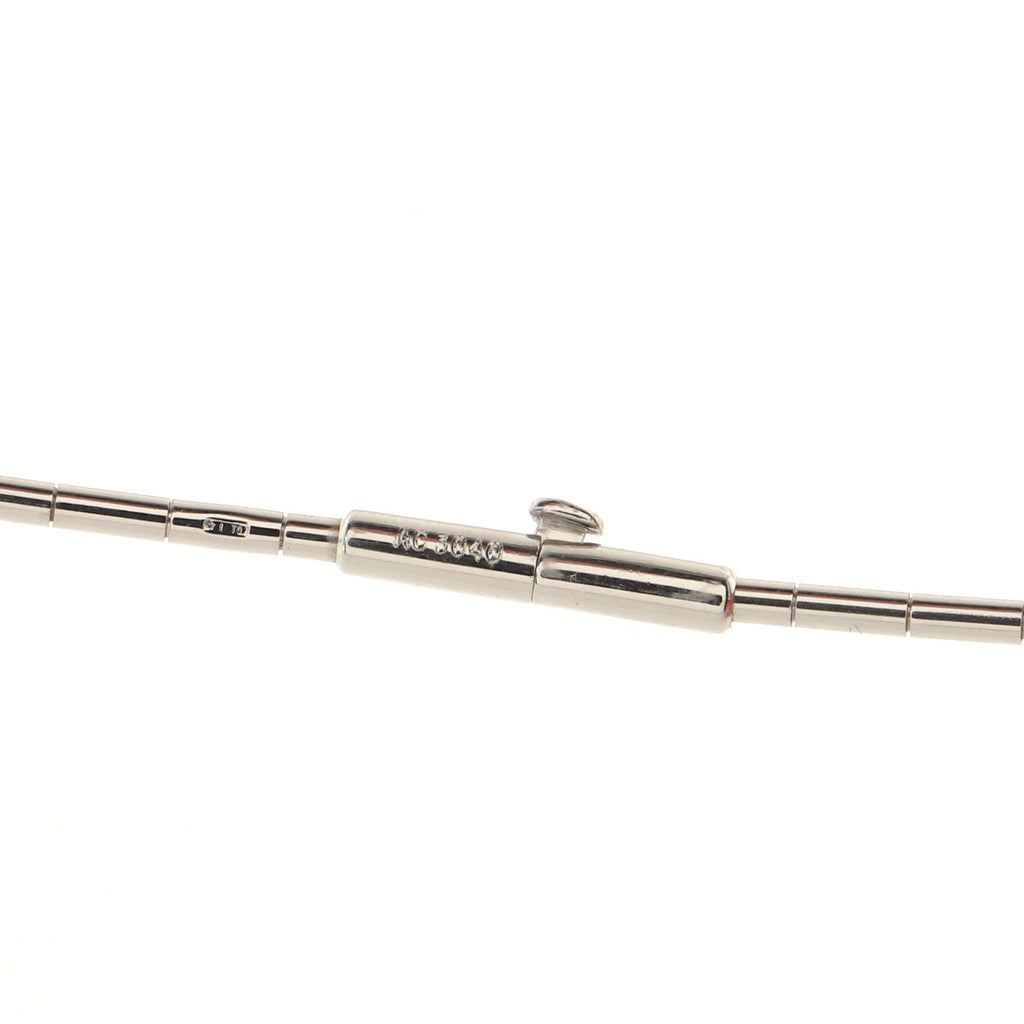 Omega Tube Chain Necklace 18K White Gold