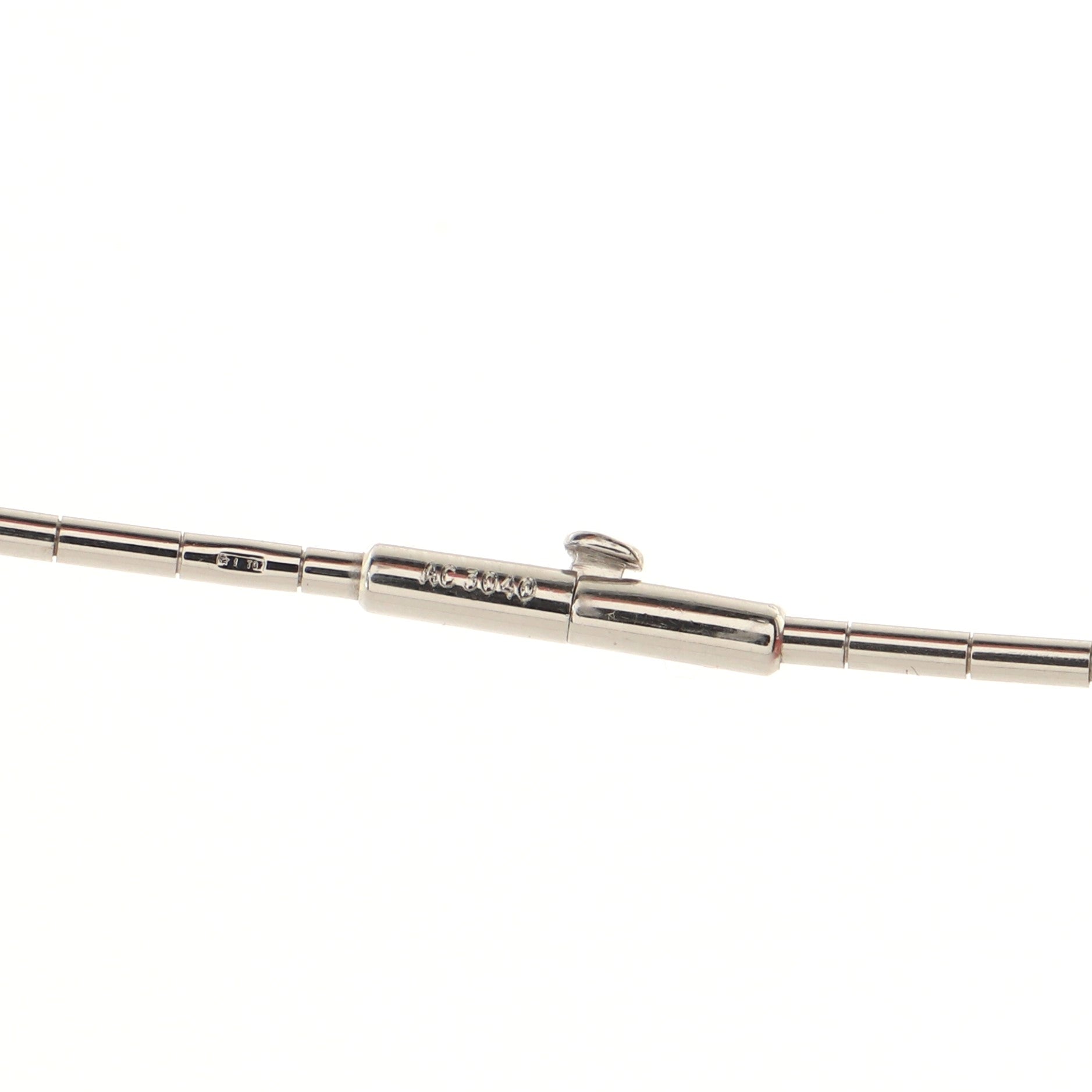 Omega Tube Chain Necklace 18K White Gold