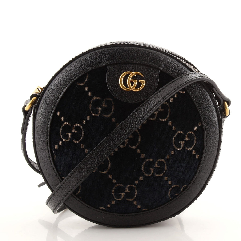Ophidia Round Shoulder Bag GG Velvet Mini