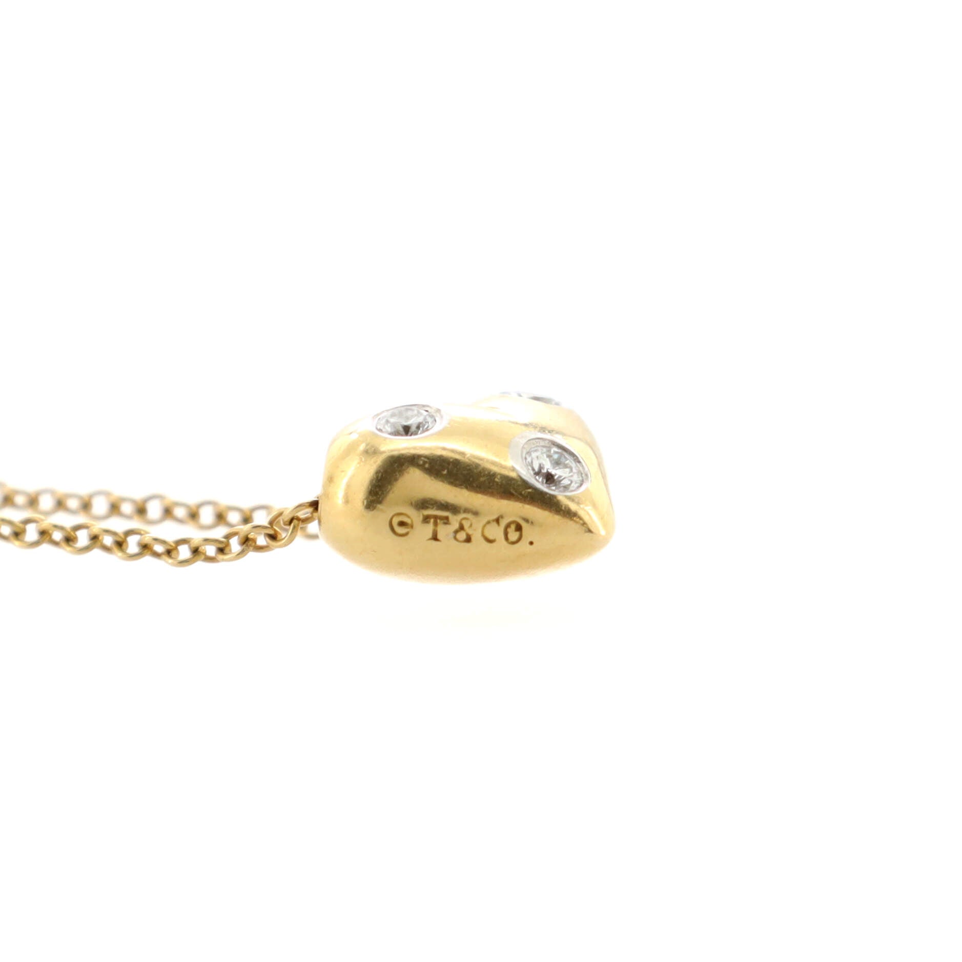 Etoile Pendant Necklace 18K Yellow Gold with Platinum with Diamonds