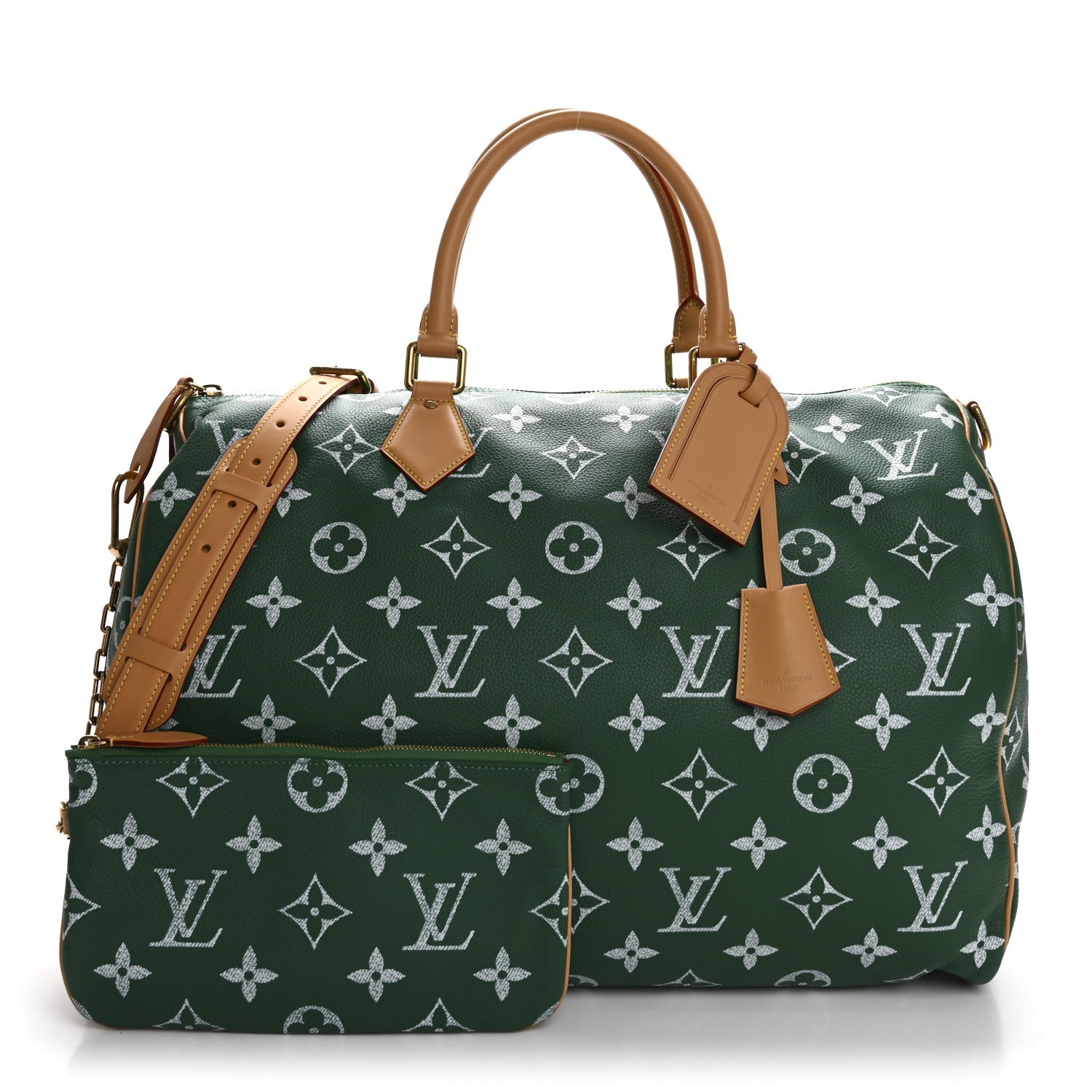 Calfskin Monogram Speedy P9 Bandouliere 50 Green