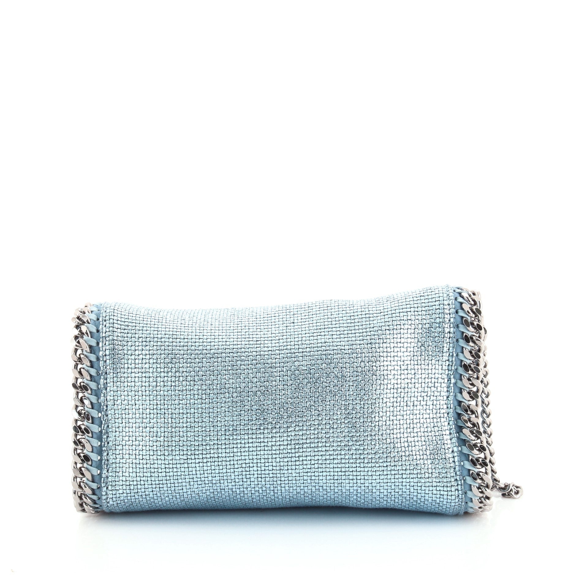 Falabella Fold Over Bag Metallic Woven Raffia Mini