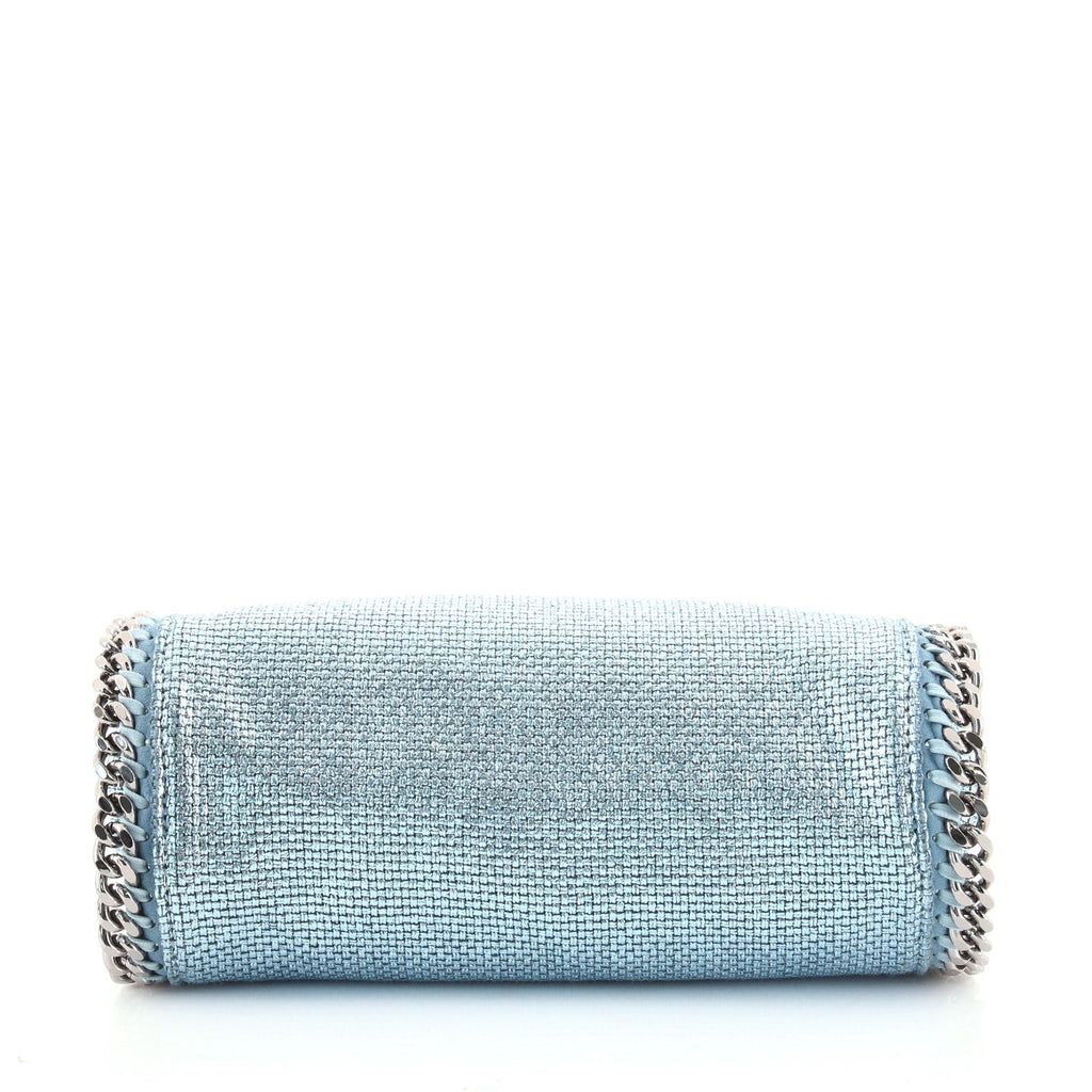 Falabella Fold Over Bag Metallic Woven Raffia Mini