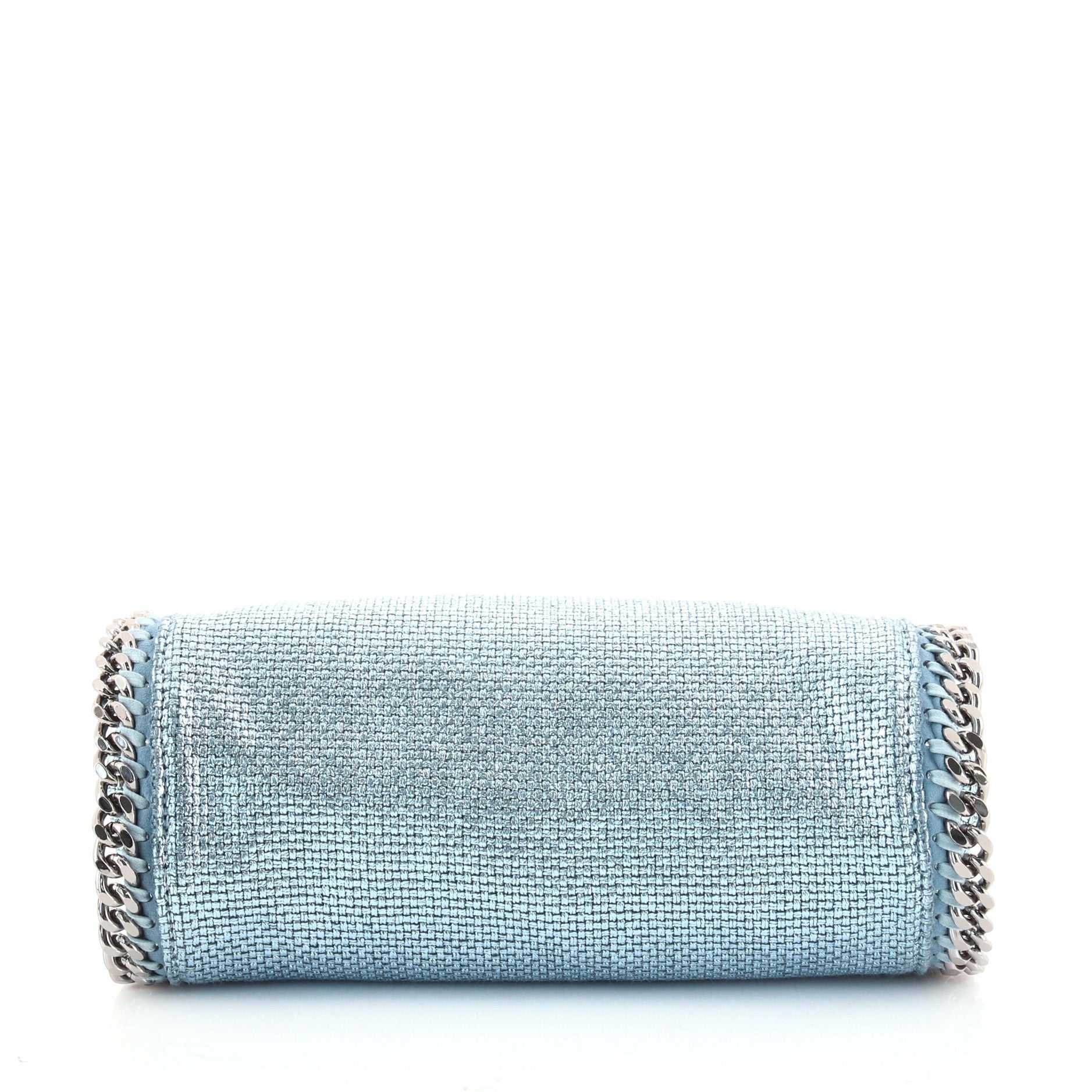 Falabella Fold Over Bag Metallic Woven Raffia Mini