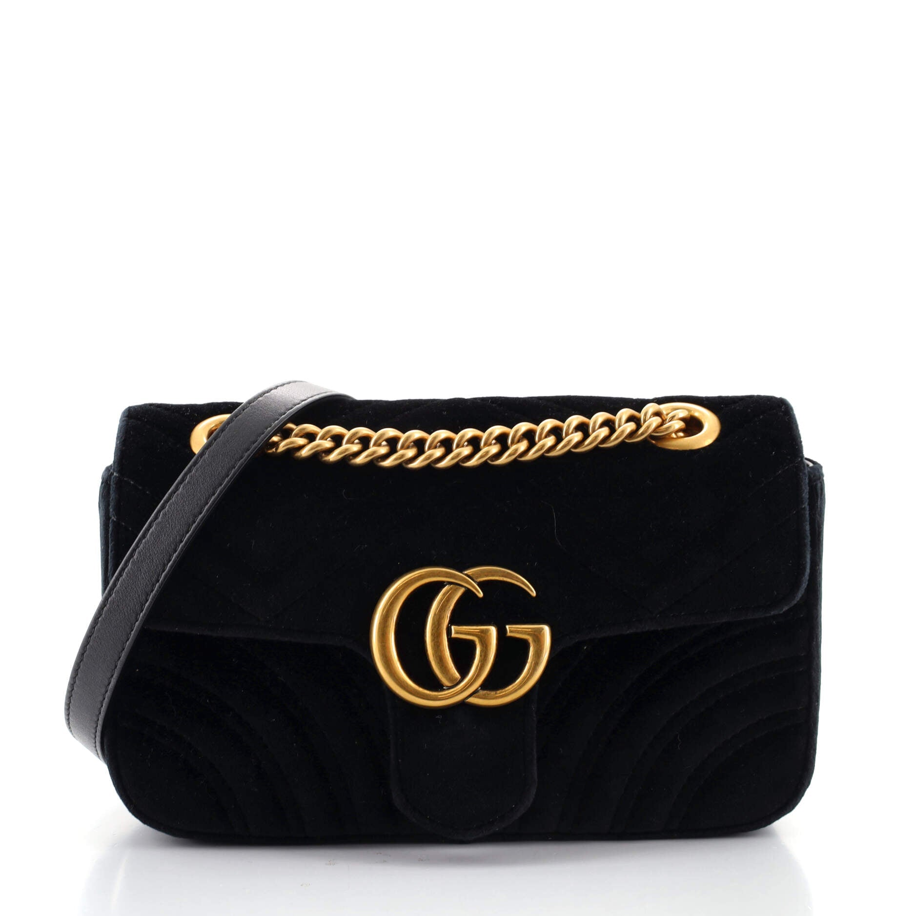 GG Marmont Flap Bag Matelasse Velvet Mini