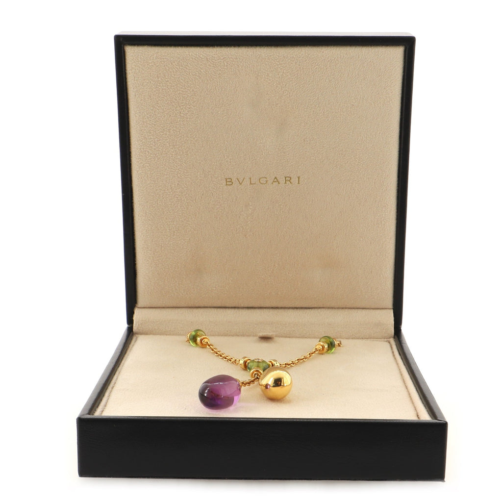 Mediterranean Eden Necklace 18K Yellow Gold, Amethyst, Peridot