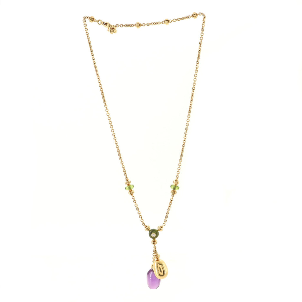 Mediterranean Eden Necklace 18K Yellow Gold, Amethyst, Peridot