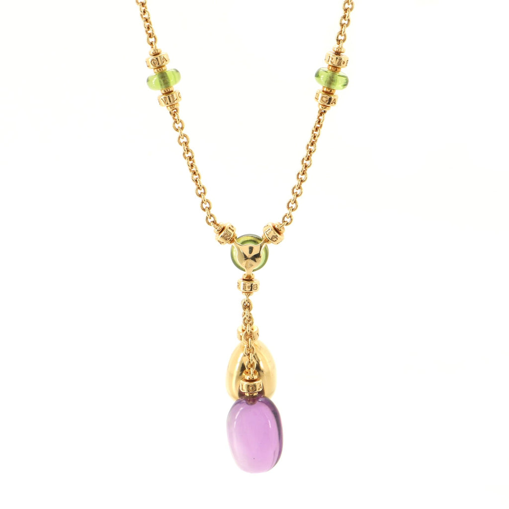 Mediterranean Eden Necklace 18K Yellow Gold, Amethyst, Peridot