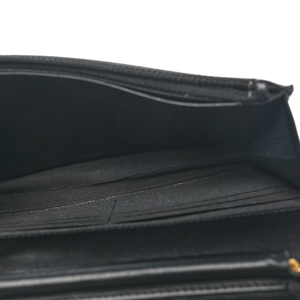 Caviar Quilted CC Filigree Wallet On Chain WOC Black