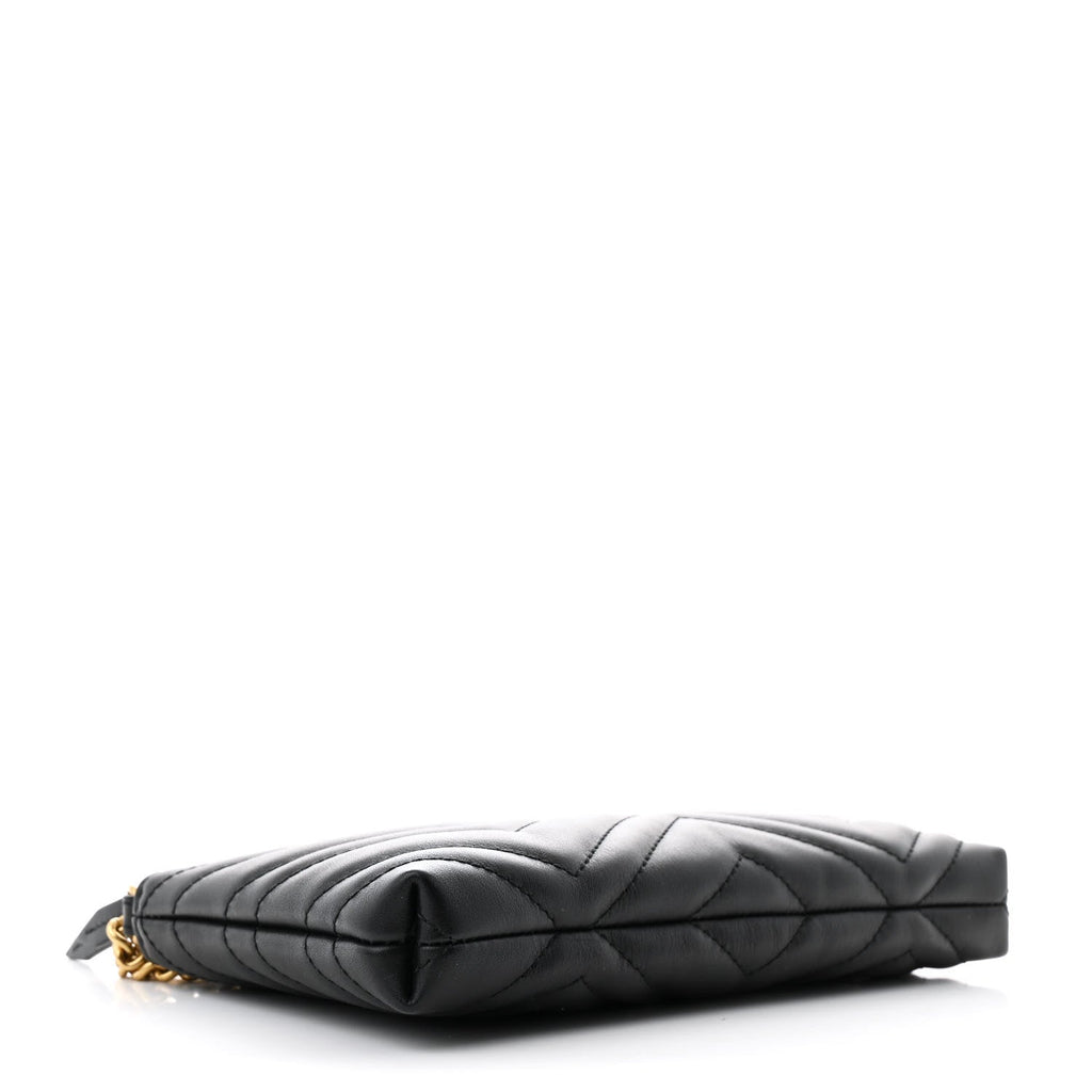 Calfskin Matelasse Mini GG Marmont Chain Bag Black