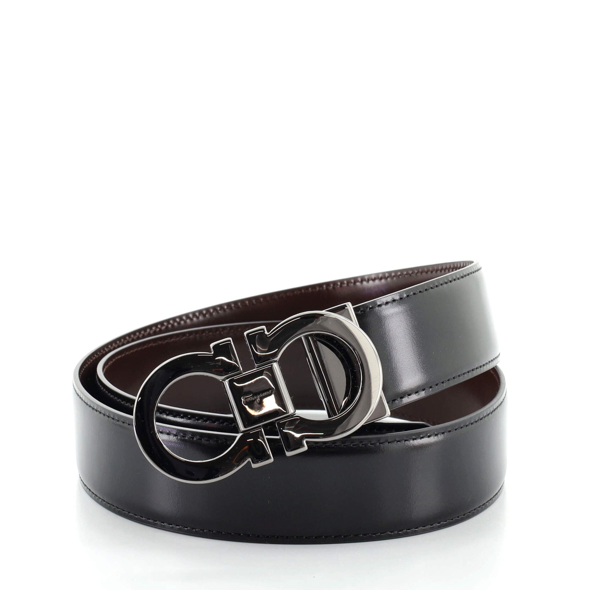 Gancini Reversible Belt Leather Wide 90