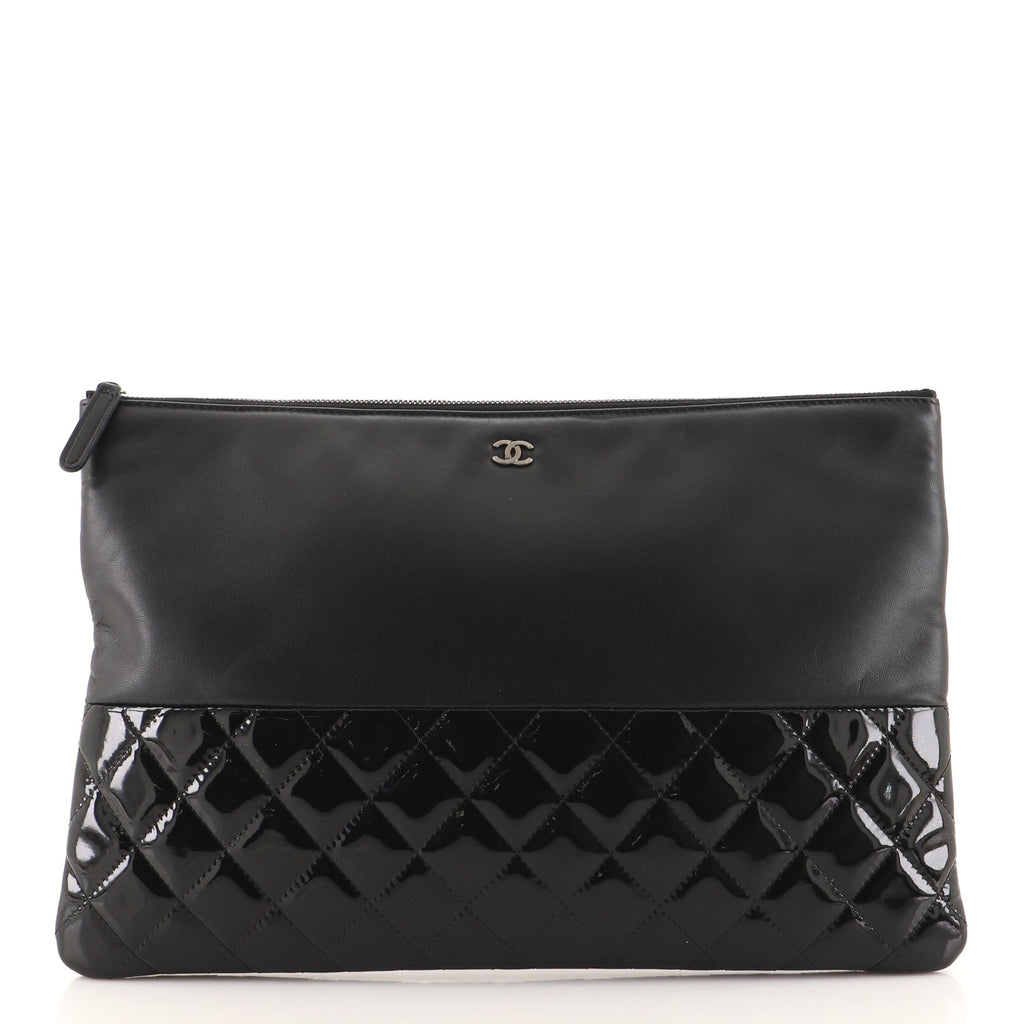 O Case Clutch Lambskin and Quilted Patent Large