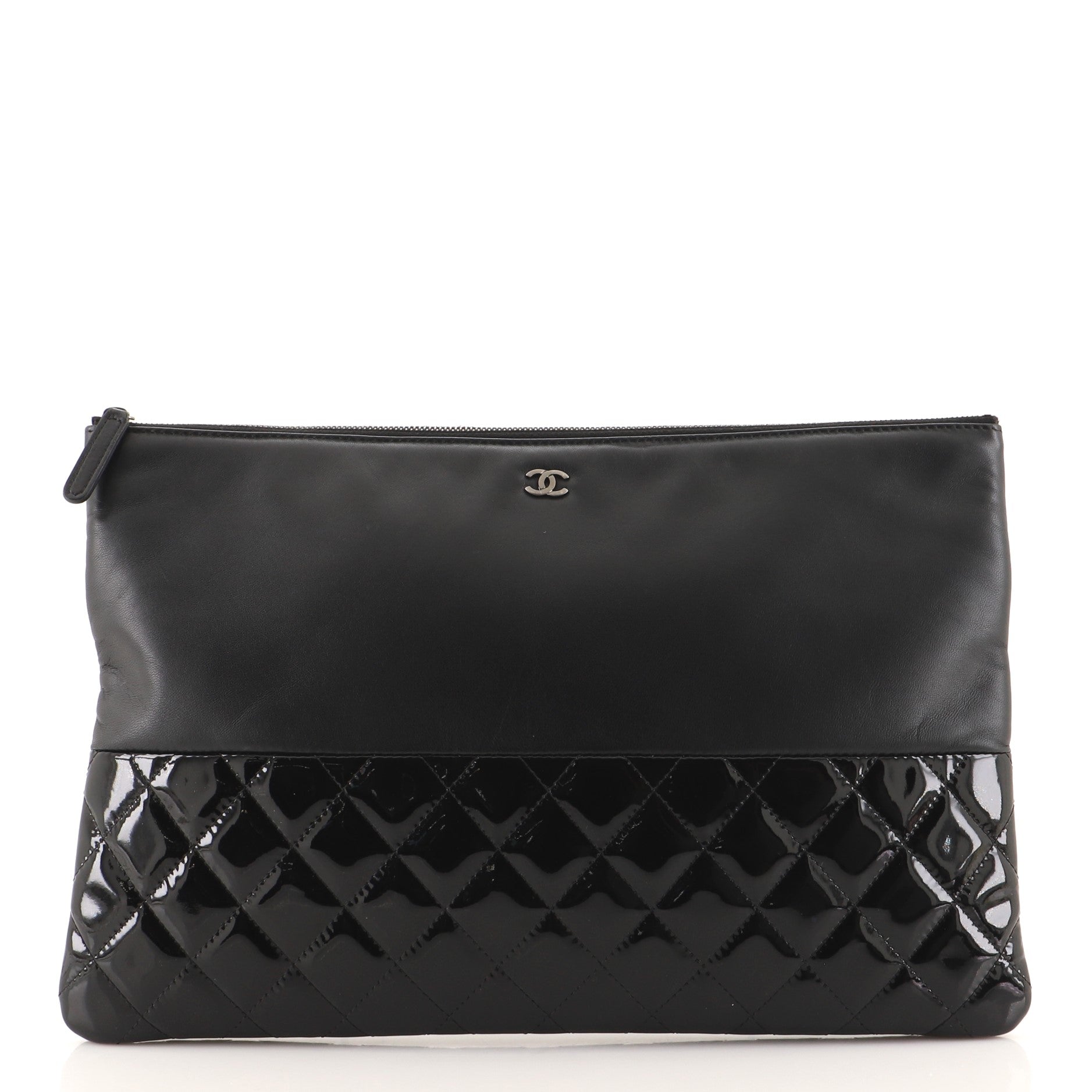 O Case Clutch Lambskin and Quilted Patent Large