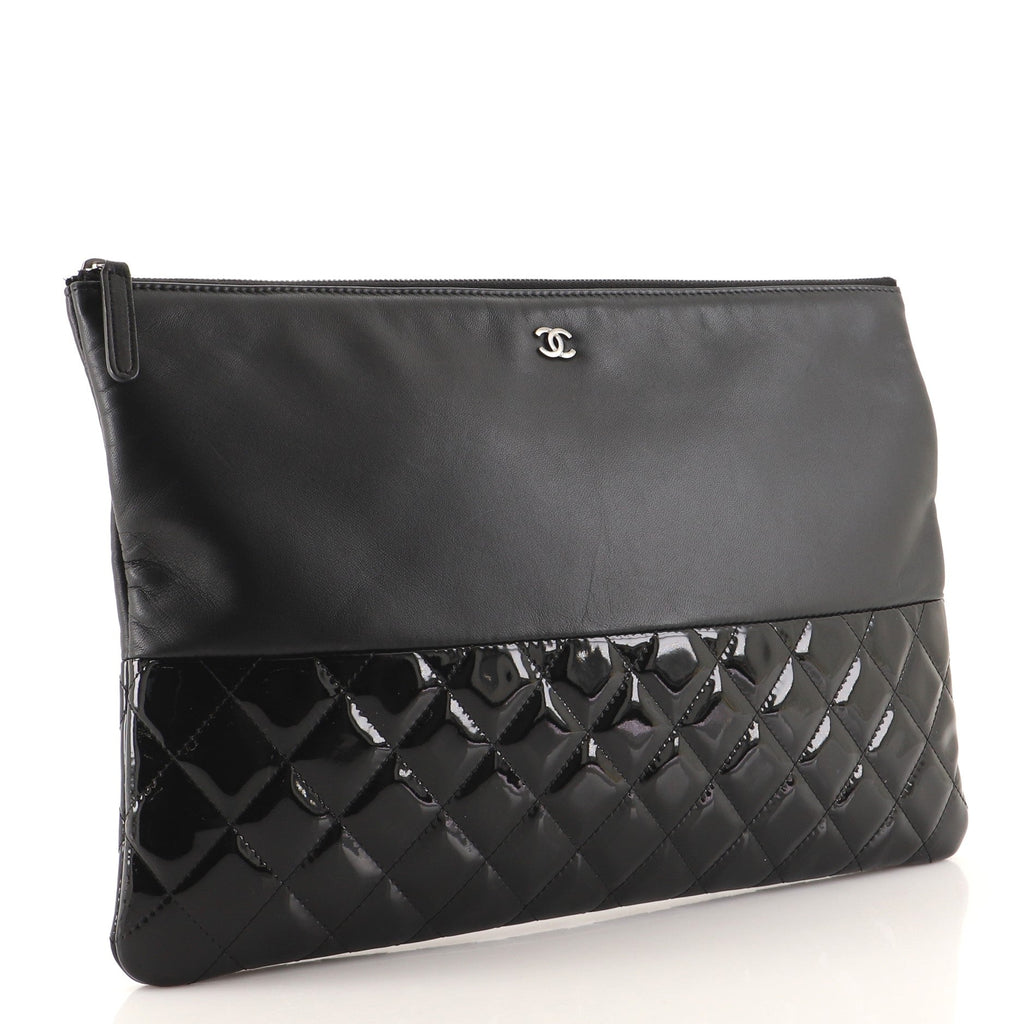 O Case Clutch Lambskin and Quilted Patent Large