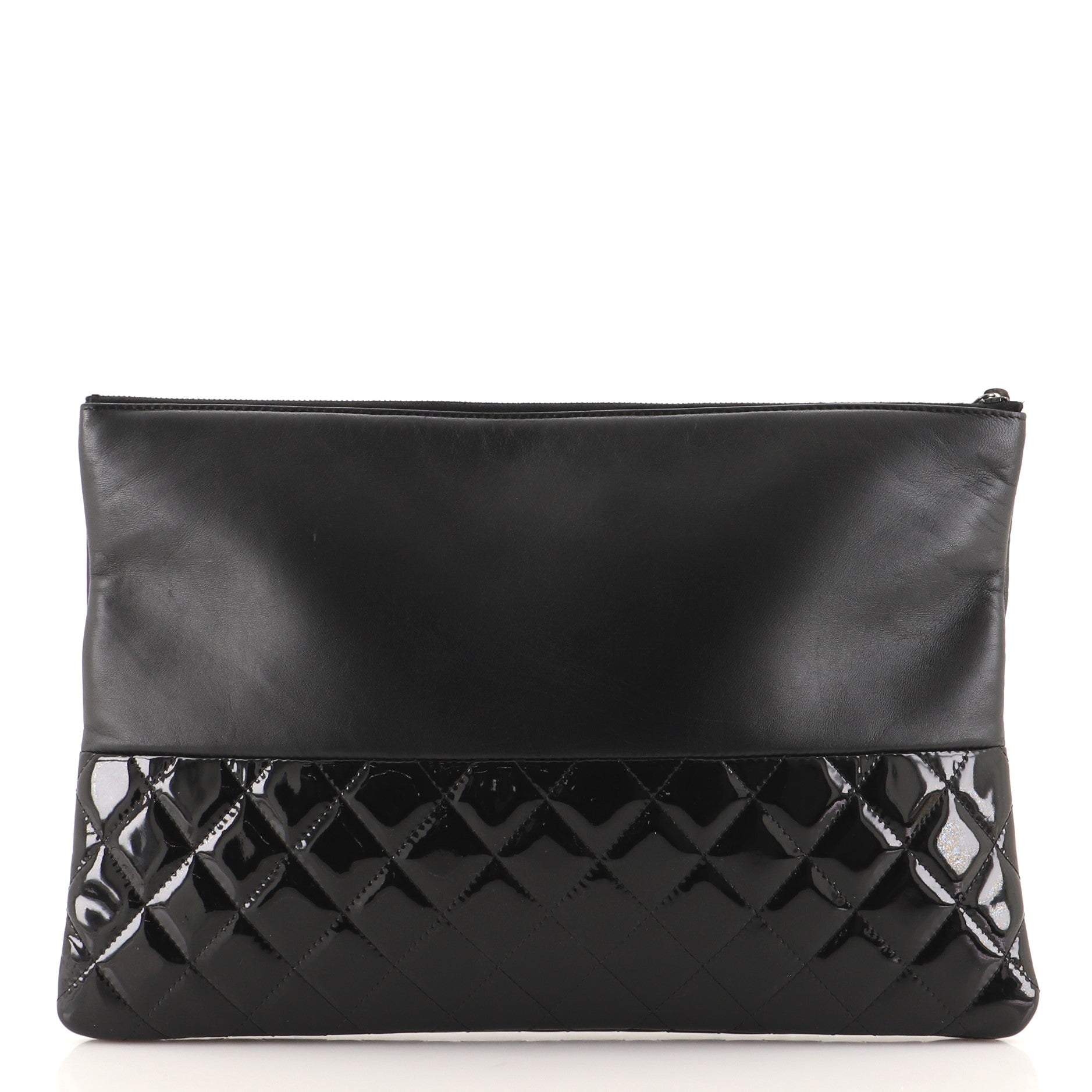 O Case Clutch Lambskin and Quilted Patent Large
