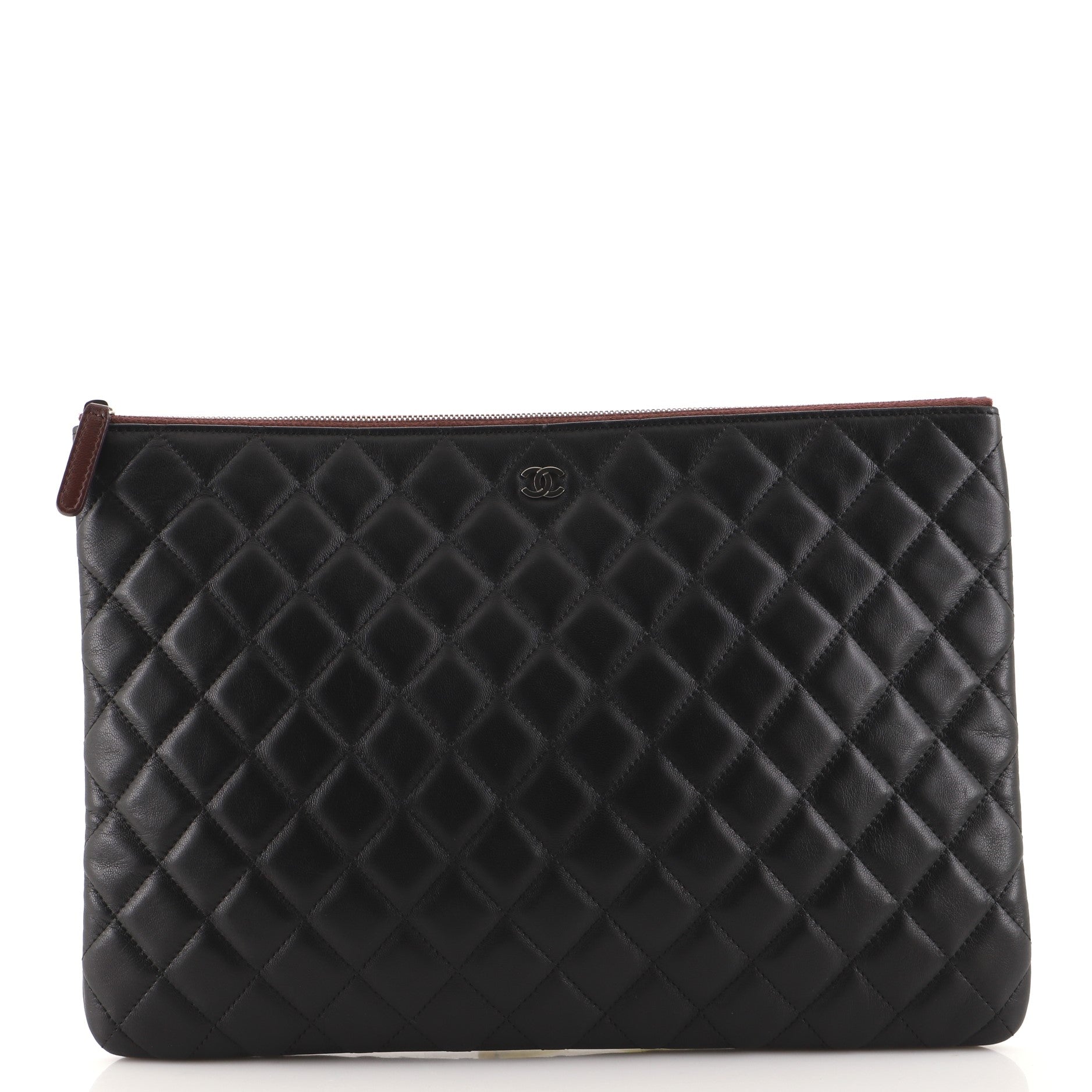 O Case Clutch Quilted Lambskin Large