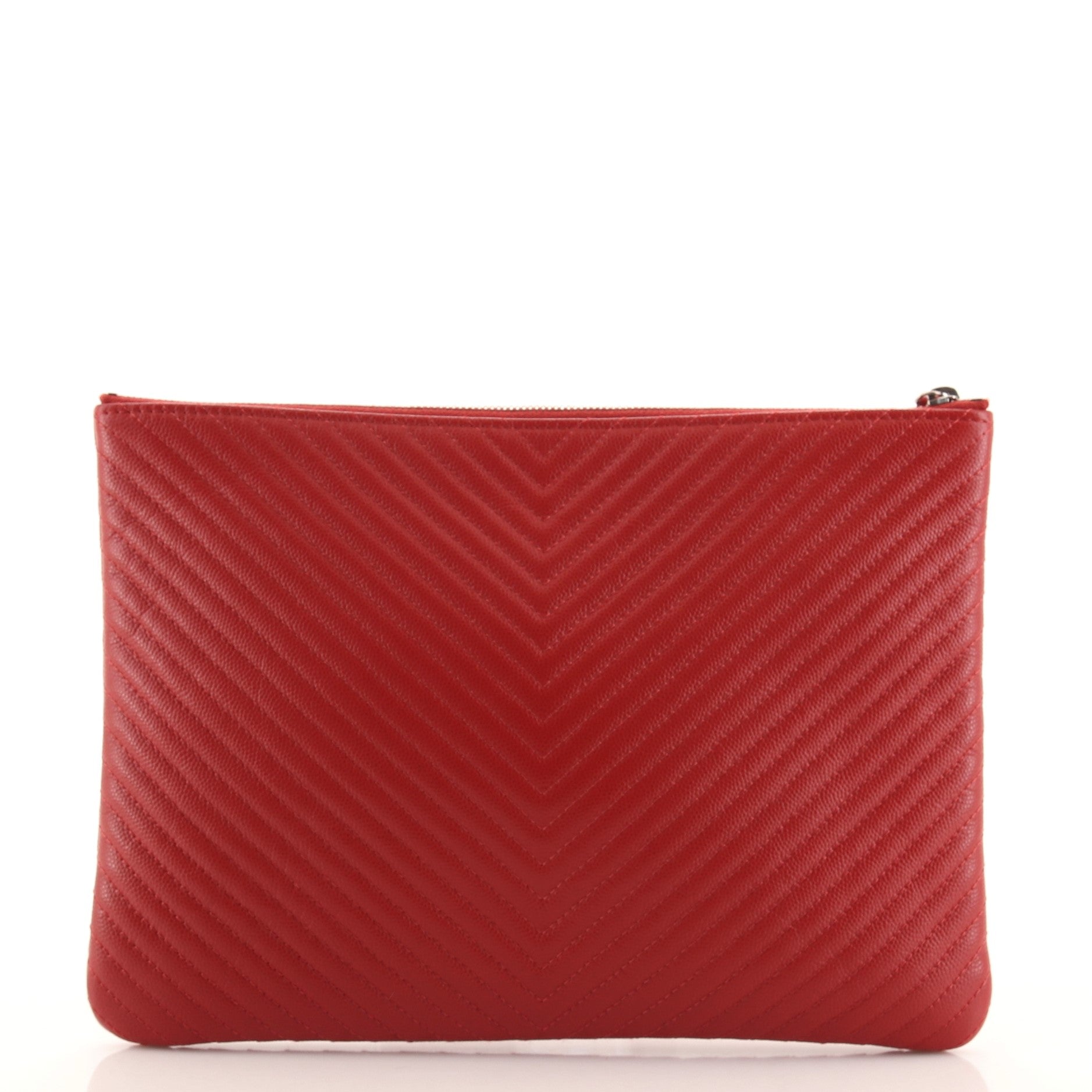 O Case Clutch Chevron Caviar Medium