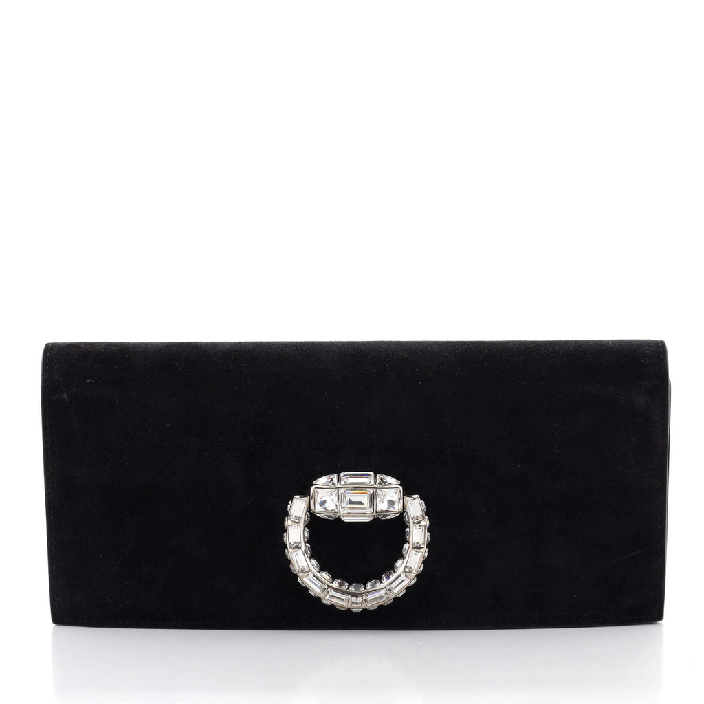 Broadway Abend Clutch Bag Crystal Embellished Suede