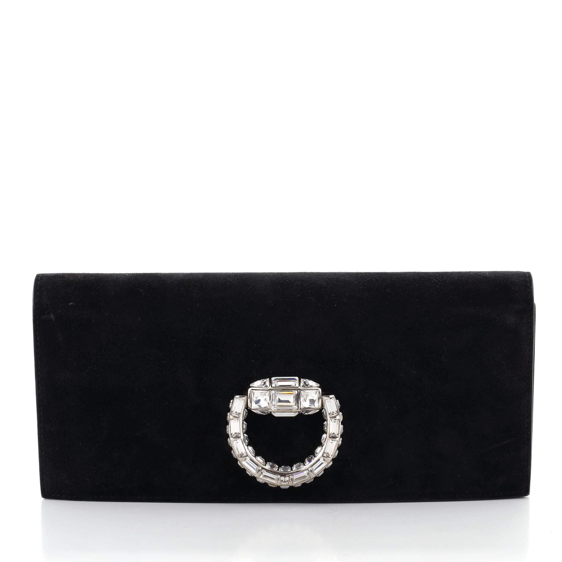 Broadway Abend Clutch Bag Crystal Embellished Suede