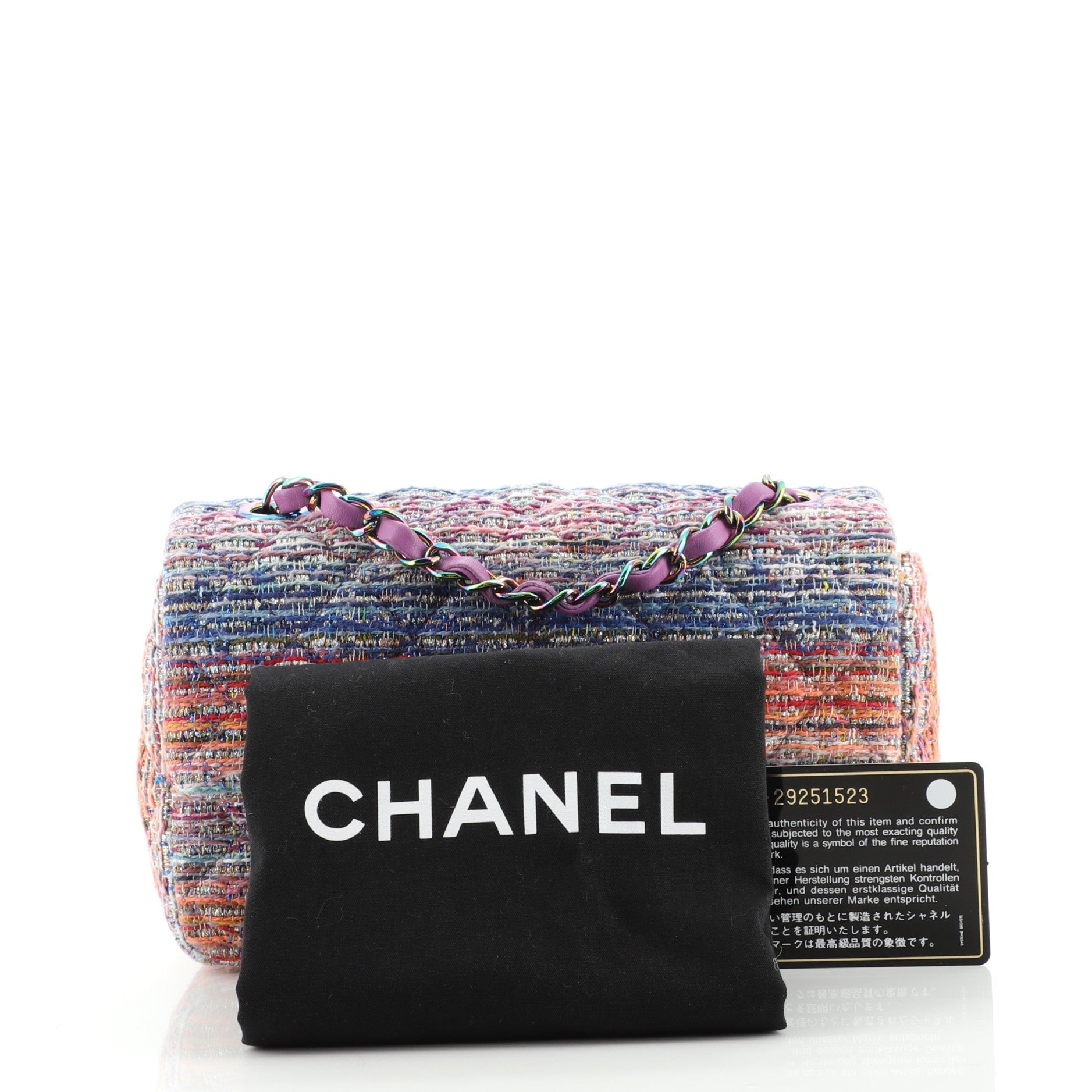 Classic Single Flap Bag Quilted Iridescent Tweed Mini