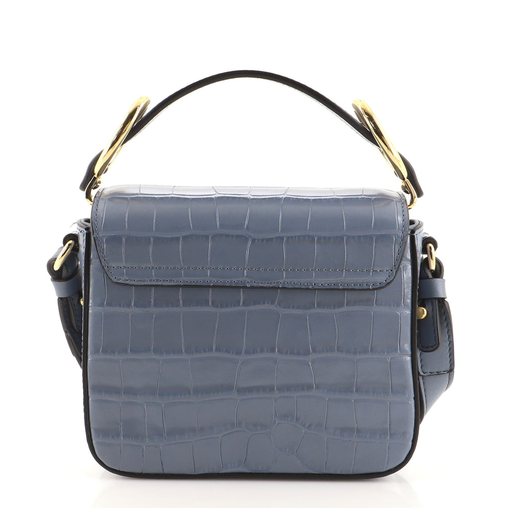 C Flap Bag Crocodile Embossed Leather Mini