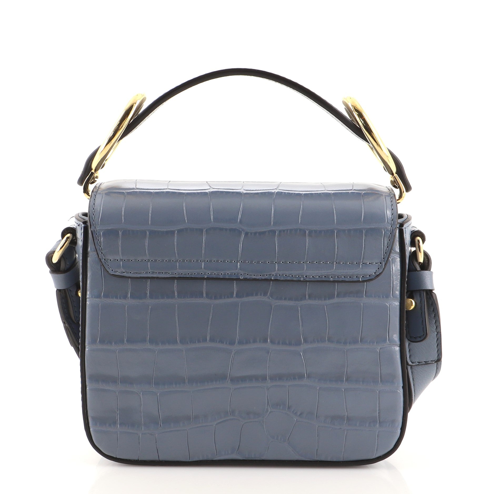 C Flap Bag Crocodile Embossed Leather Mini