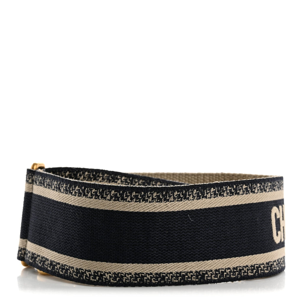 Canvas Embroidered Shoulder Strap Blue