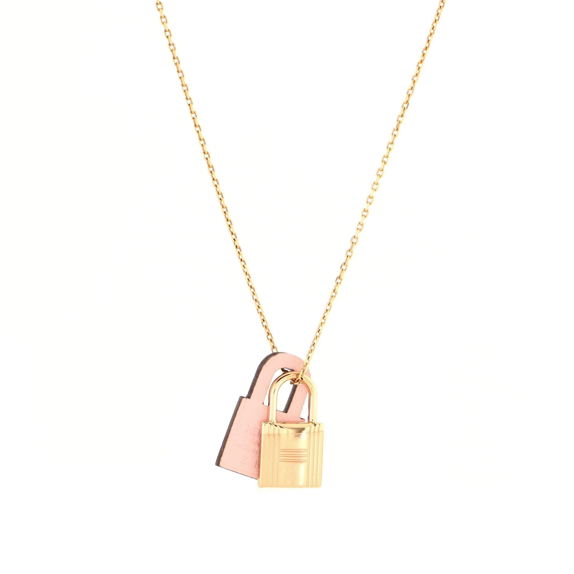 O'Kelly Pendant Necklace Metal and Leather Small