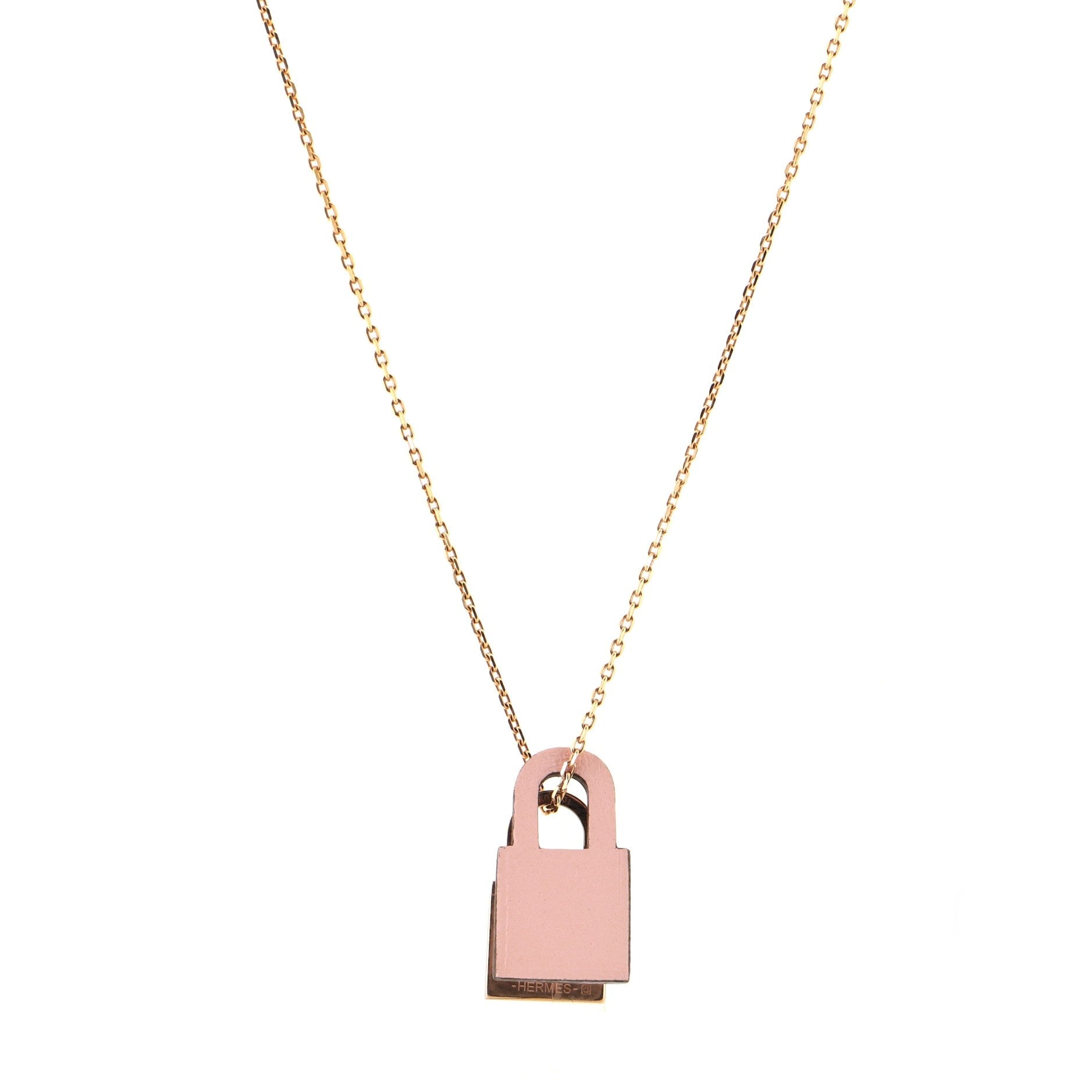 O'Kelly Pendant Necklace Metal and Leather Small