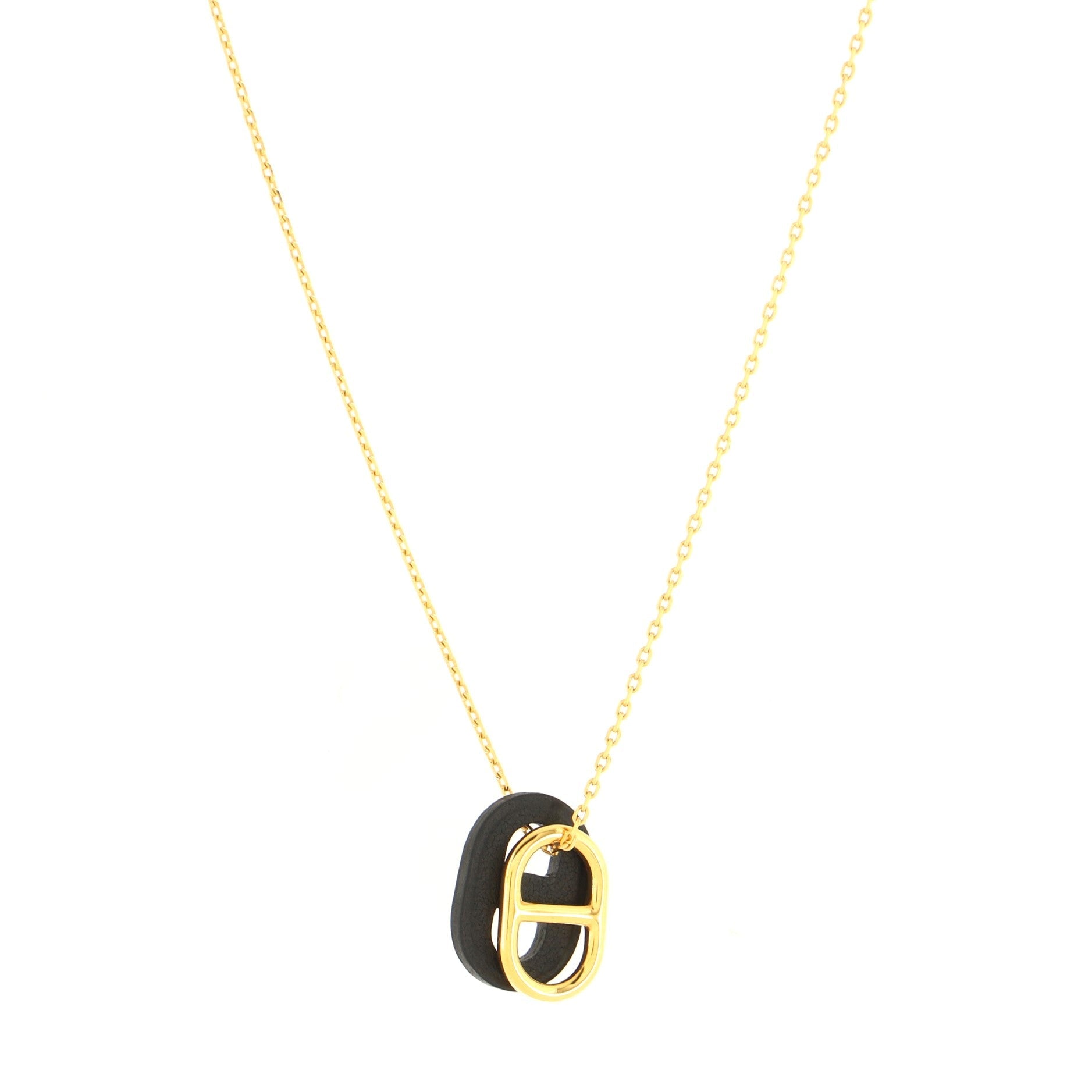 O'Maillon Pendent Necklace Metal and Leather