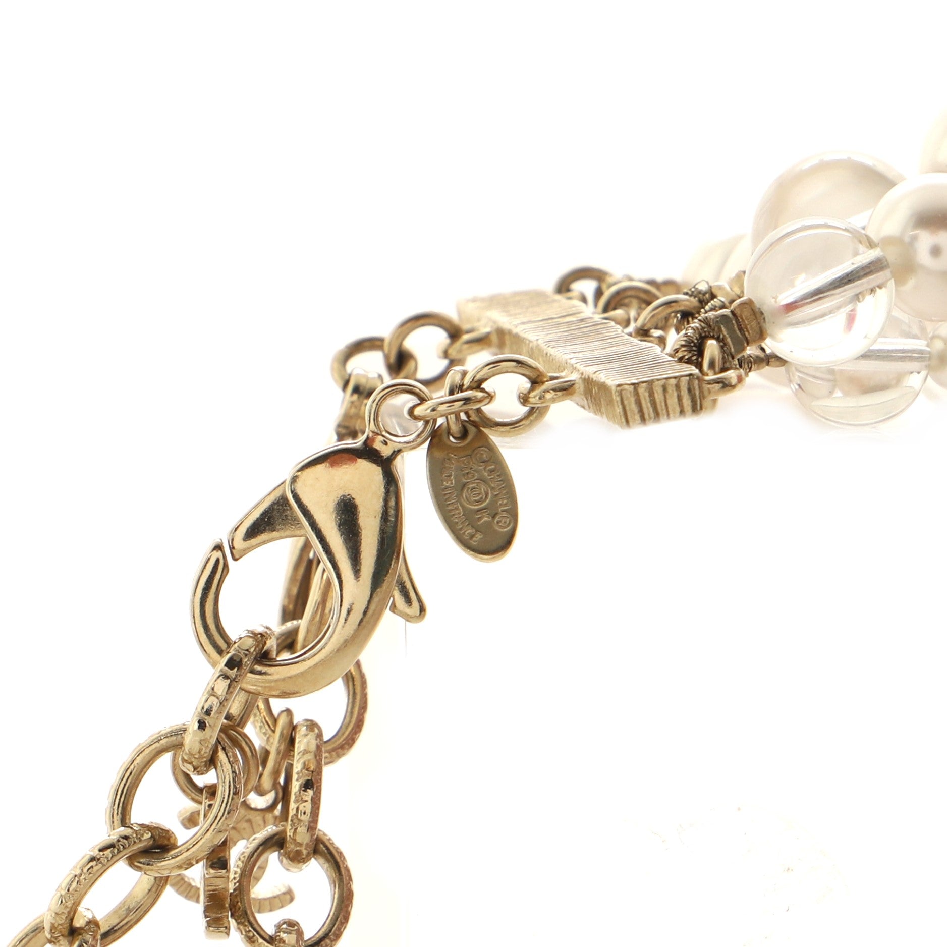 CC Snowflake Multi Strand Long Necklace Faux Pearls and Beads with Metal and Crystals