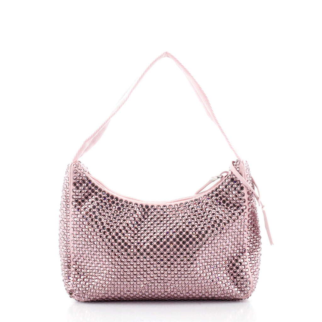 Re-Edition 2000 Hobo Crystal Embellished Satin Mini
