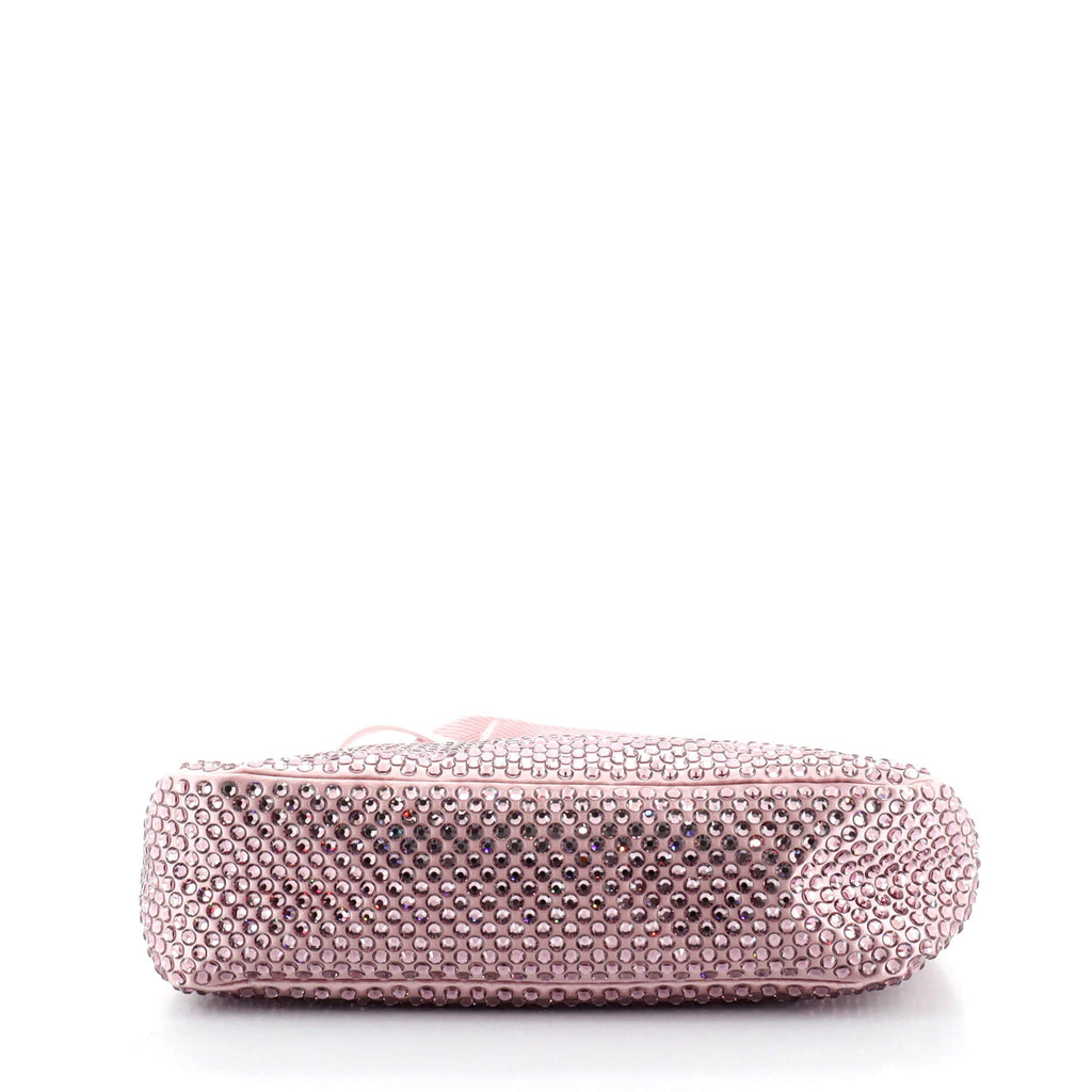 Re-Edition 2000 Hobo Crystal Embellished Satin Mini