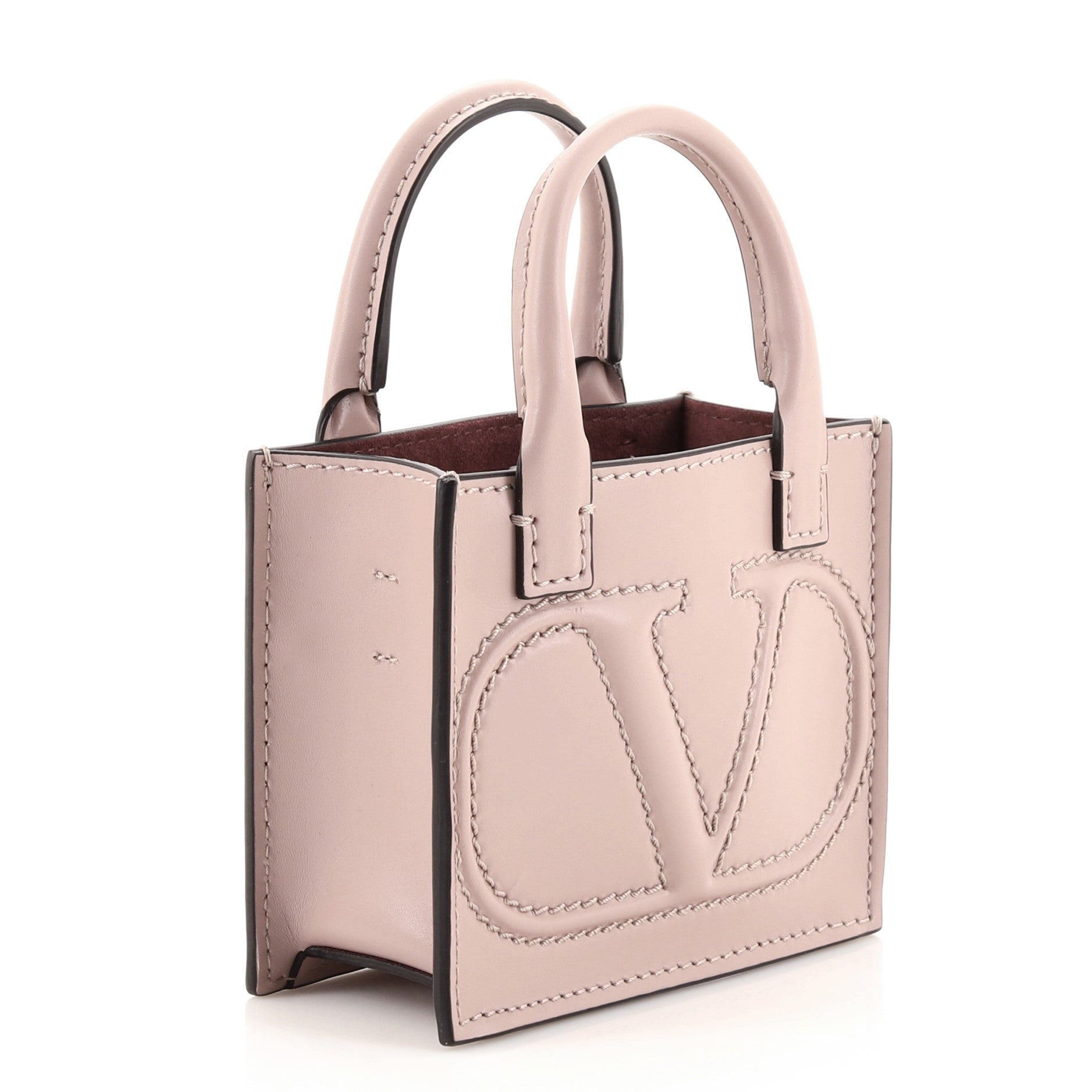 VLogo Signature Pouch Tote Leather Mini