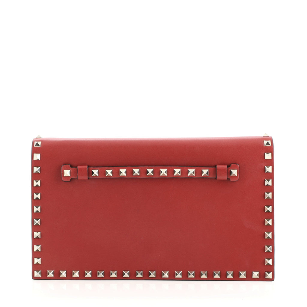 Rockstud Flap Clutch Leather