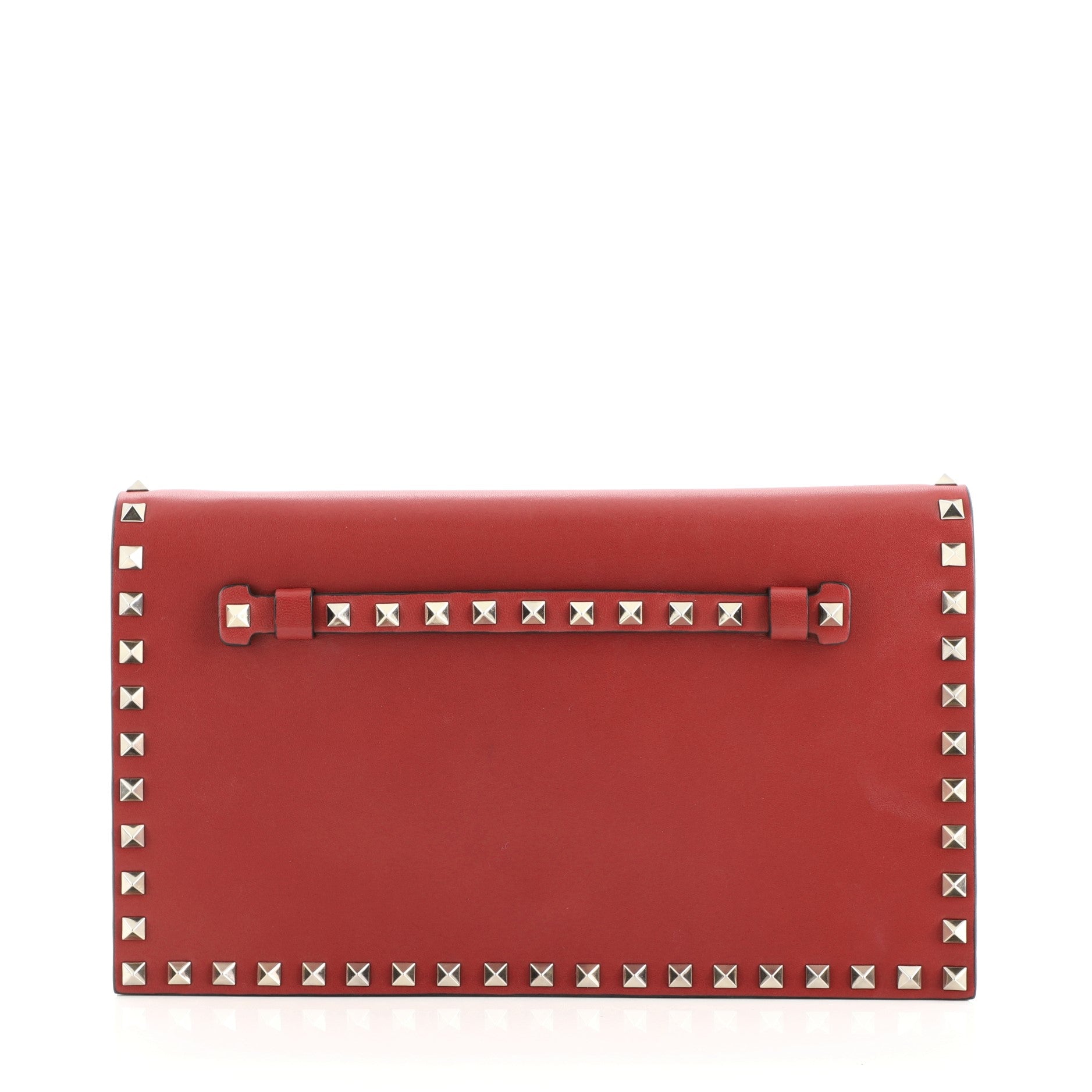 Rockstud Flap Clutch Leather